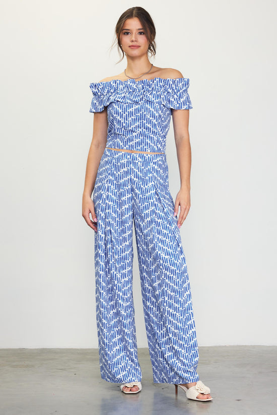 Printed Wide-Leg Pants