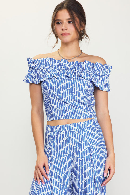 Smocked Off Shoulder Ruffle Top