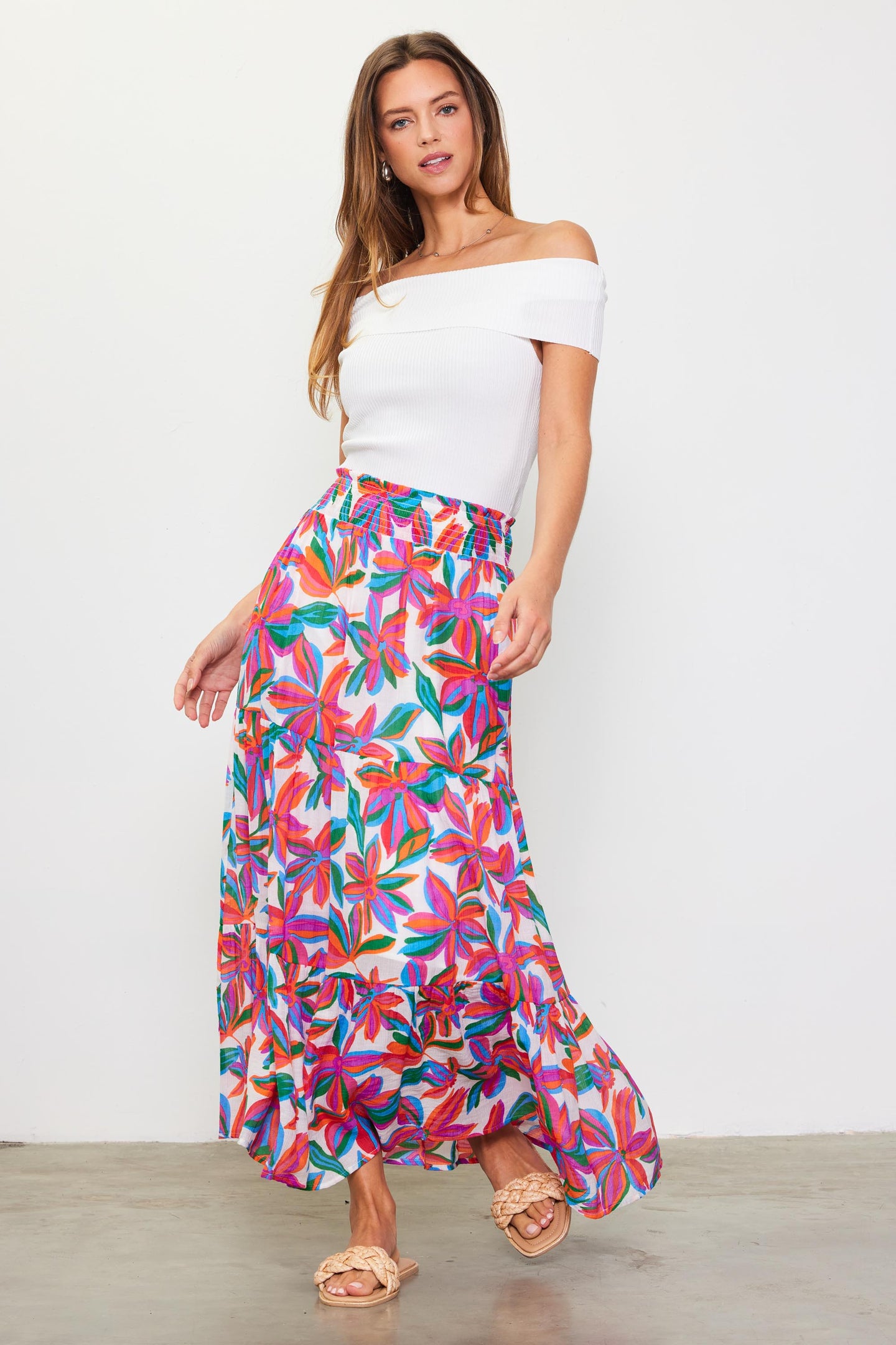 Juliette Floral Print Midi Skirt