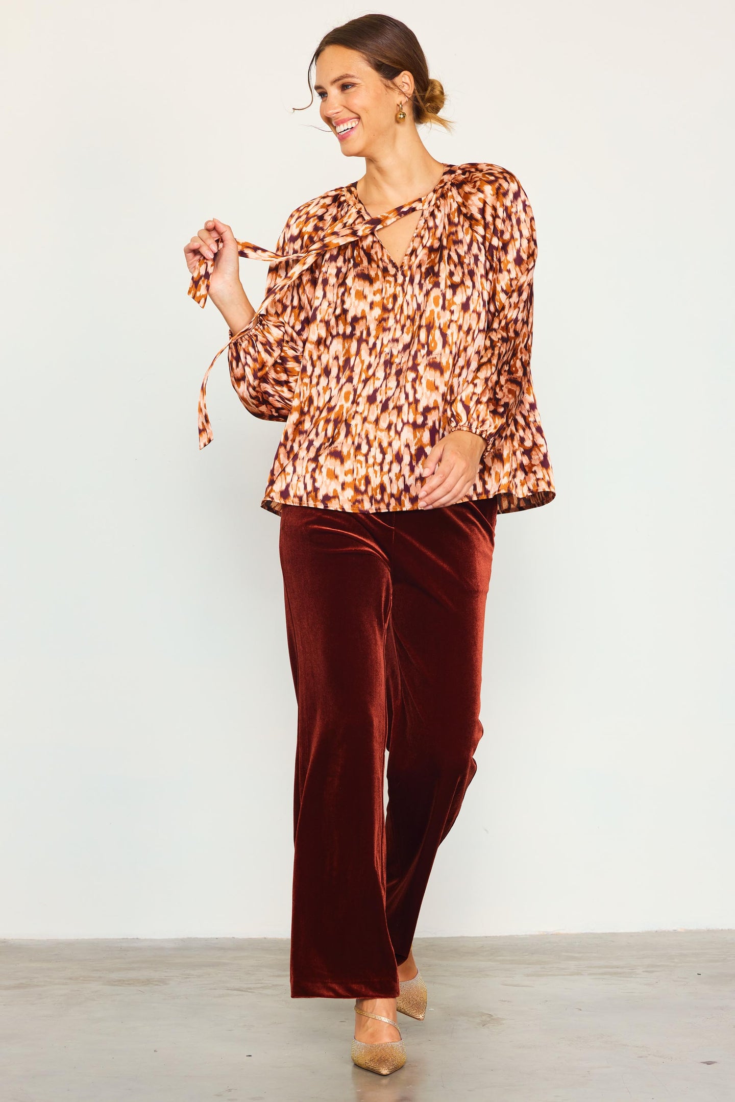 Leopard Print Longsleeve Blouse