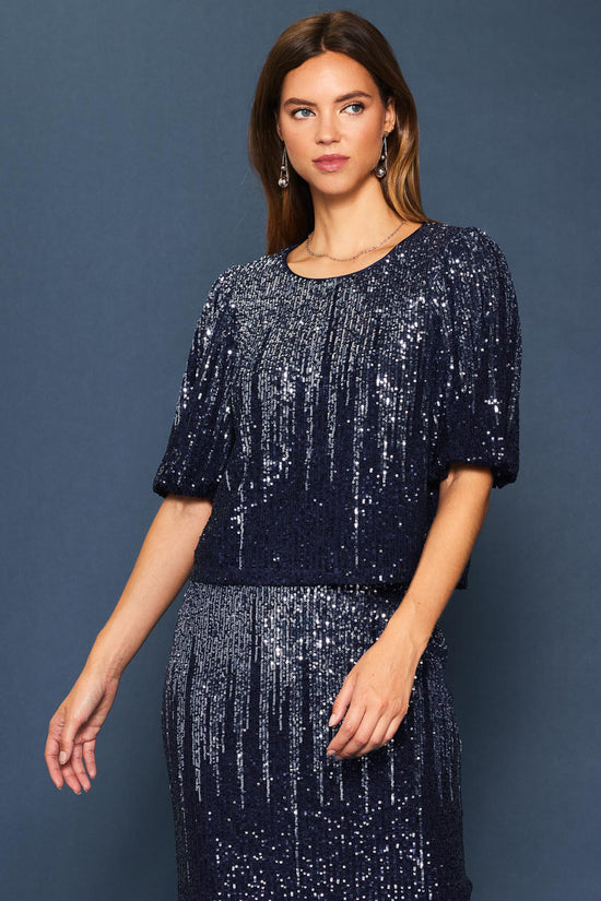 Sequin Bubble Sleeve Top