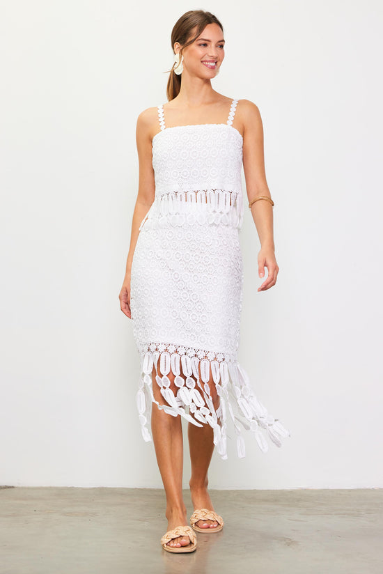 Crochet Midi Skirt with Fringe Detail