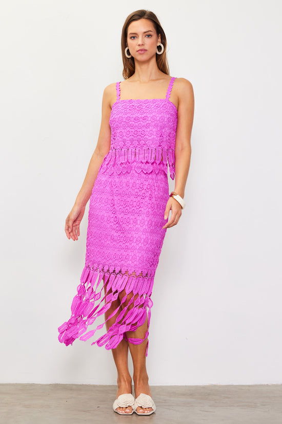 Crochet Midi Skirt with Fringe Detail