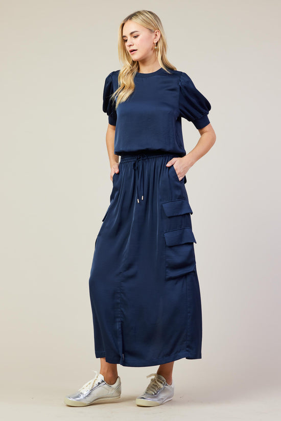 Utility Cargo Pocket Midi Skirt