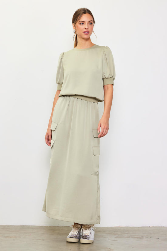 Utility Cargo Pocket Midi Skirt