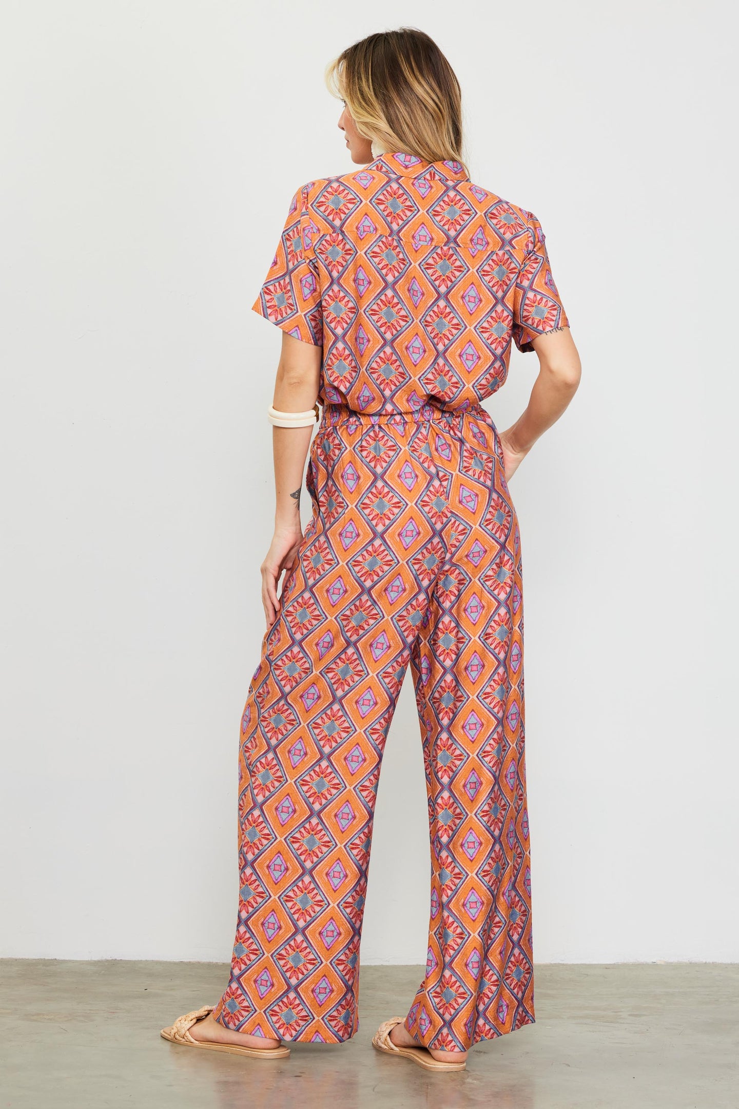 Aspen Print Elastic Waist Pants