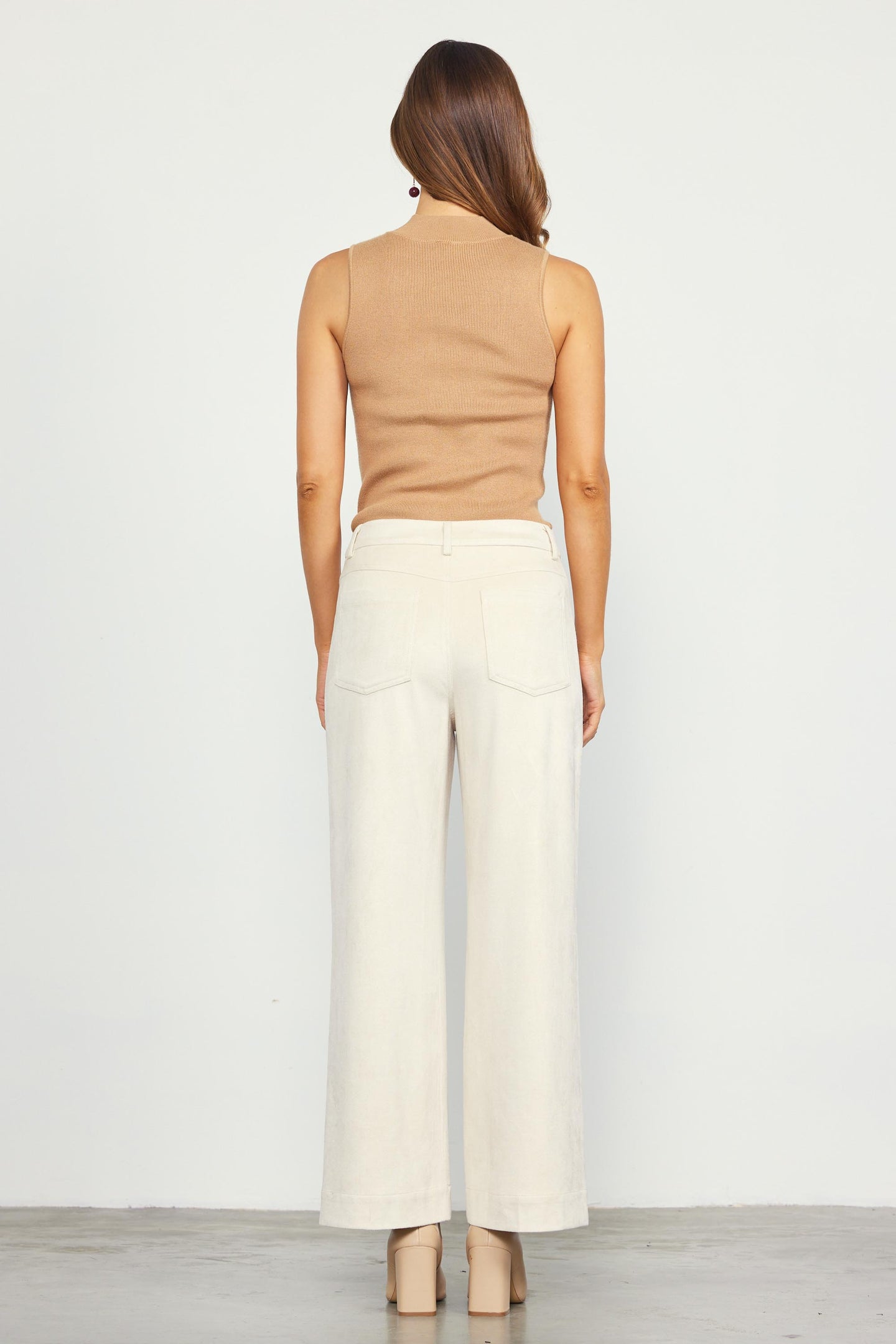 Faux Suede Wide Leg Pant