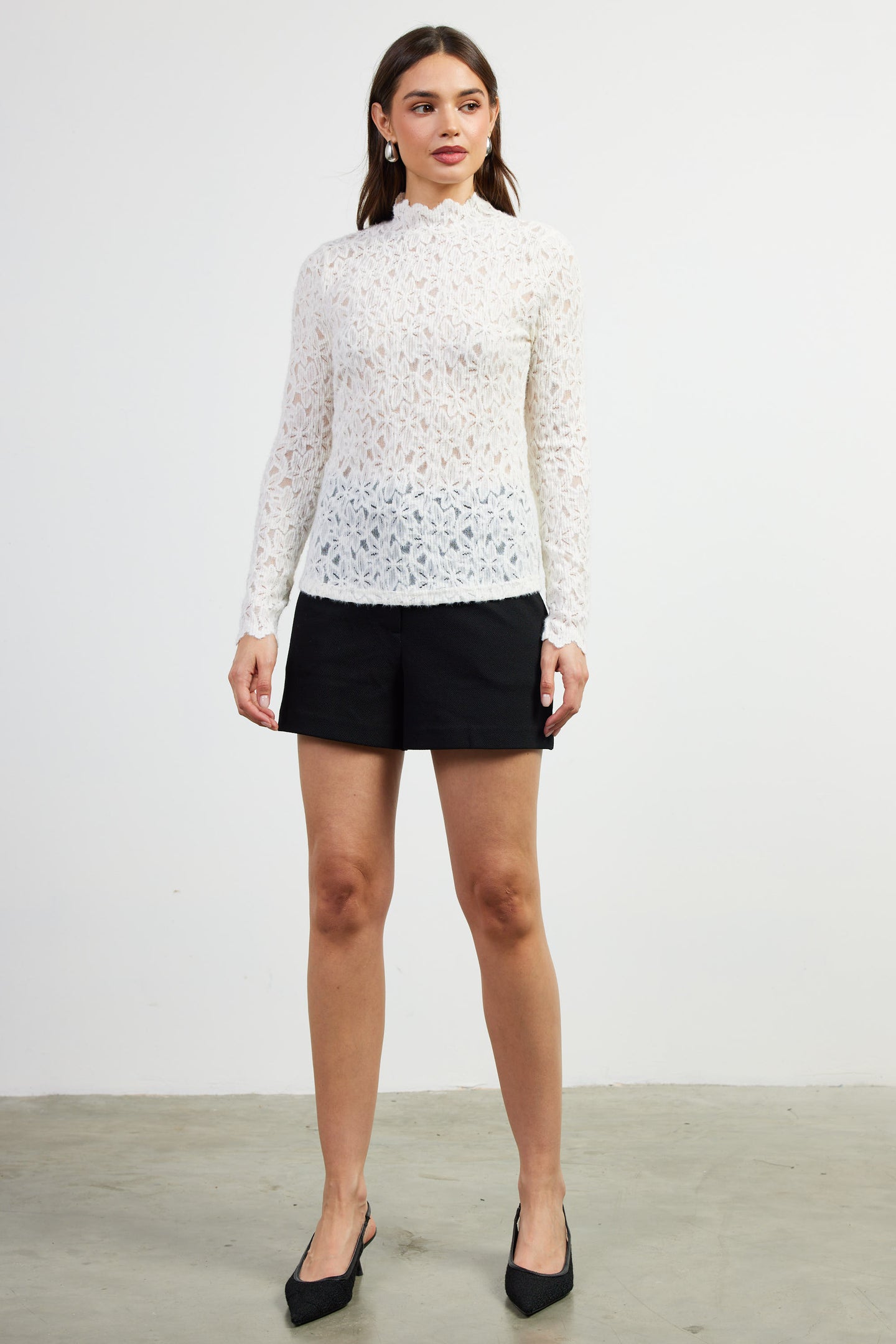 Lace Mock Neck Top