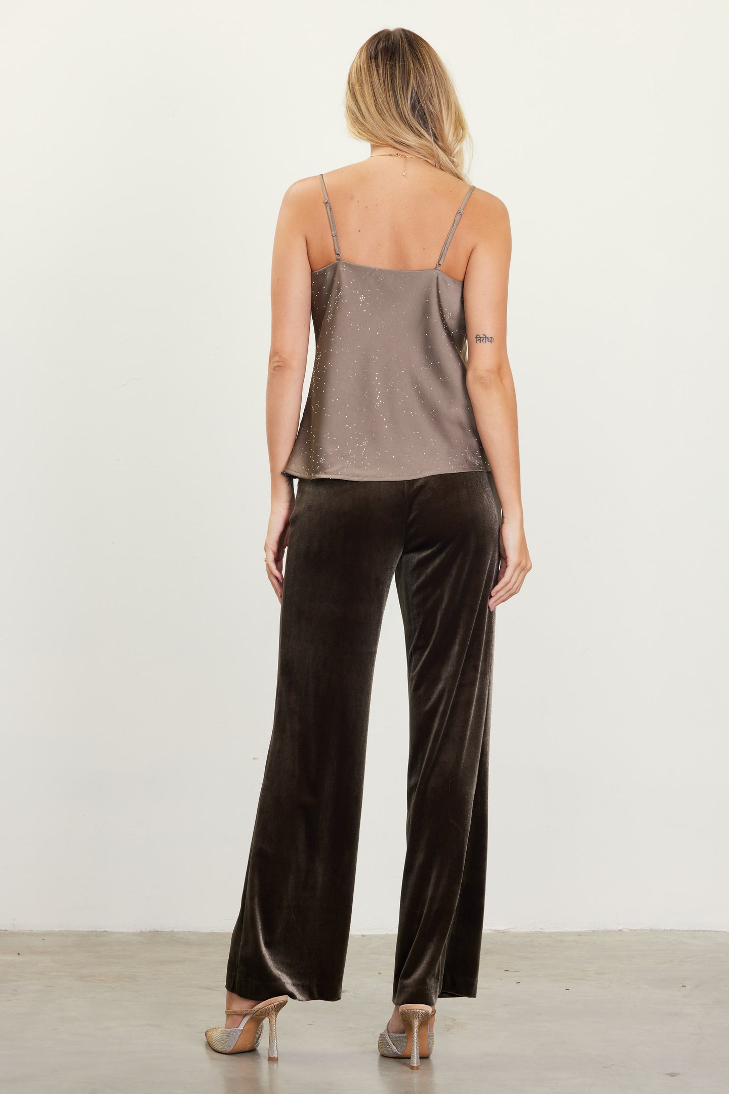 Shimmery Satin Cowl Neck Cami