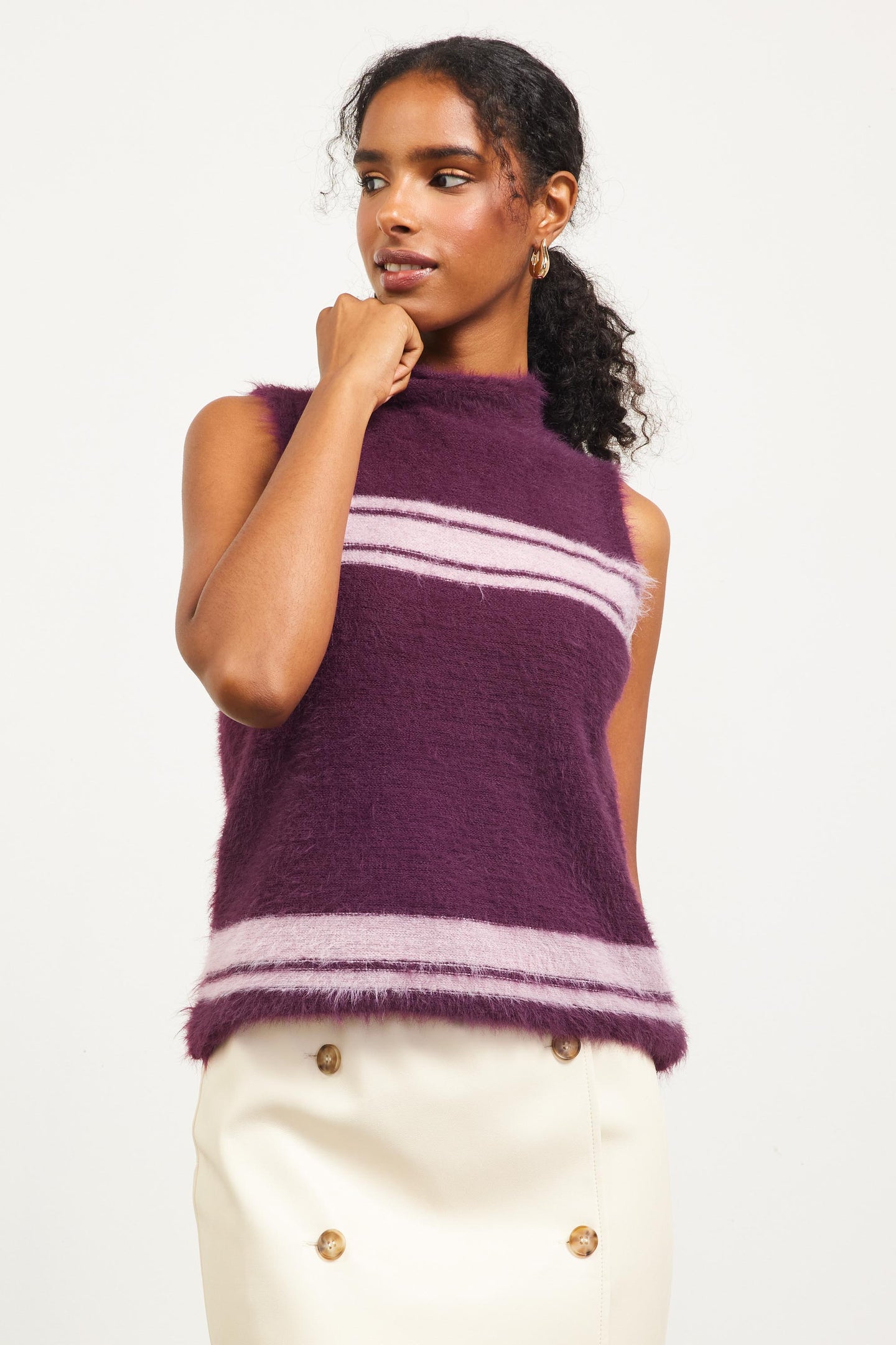 Nora Mock Neck Sweater Vest