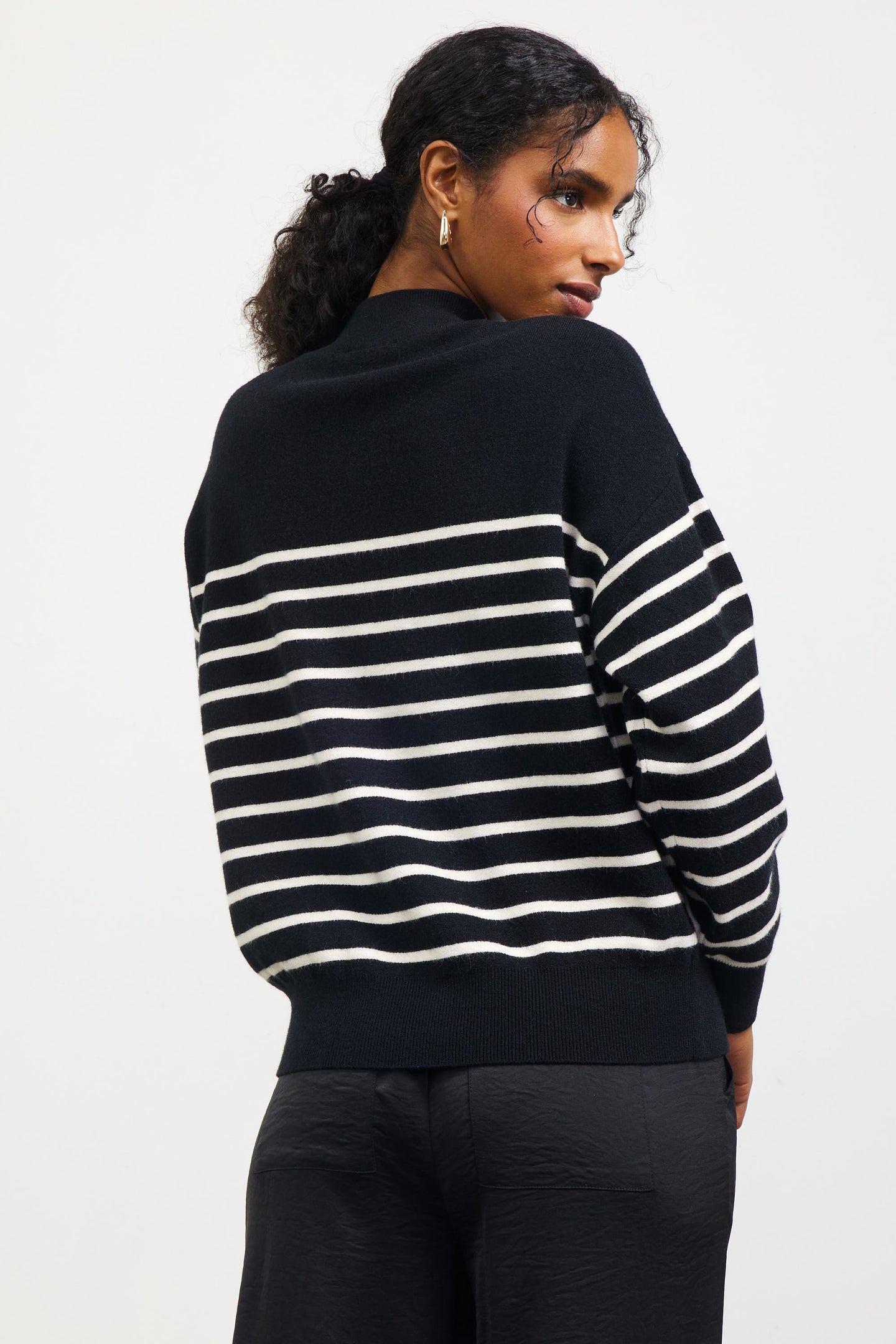 Relaxed Striped Knit Sweater