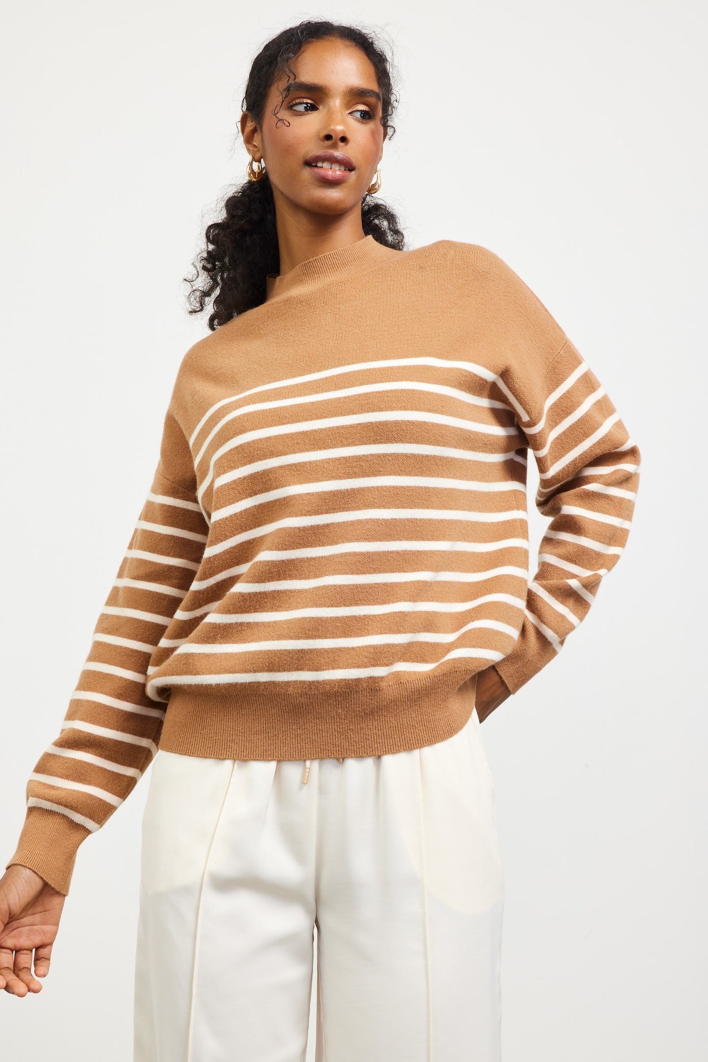 Relaxed Striped Knit Sweater