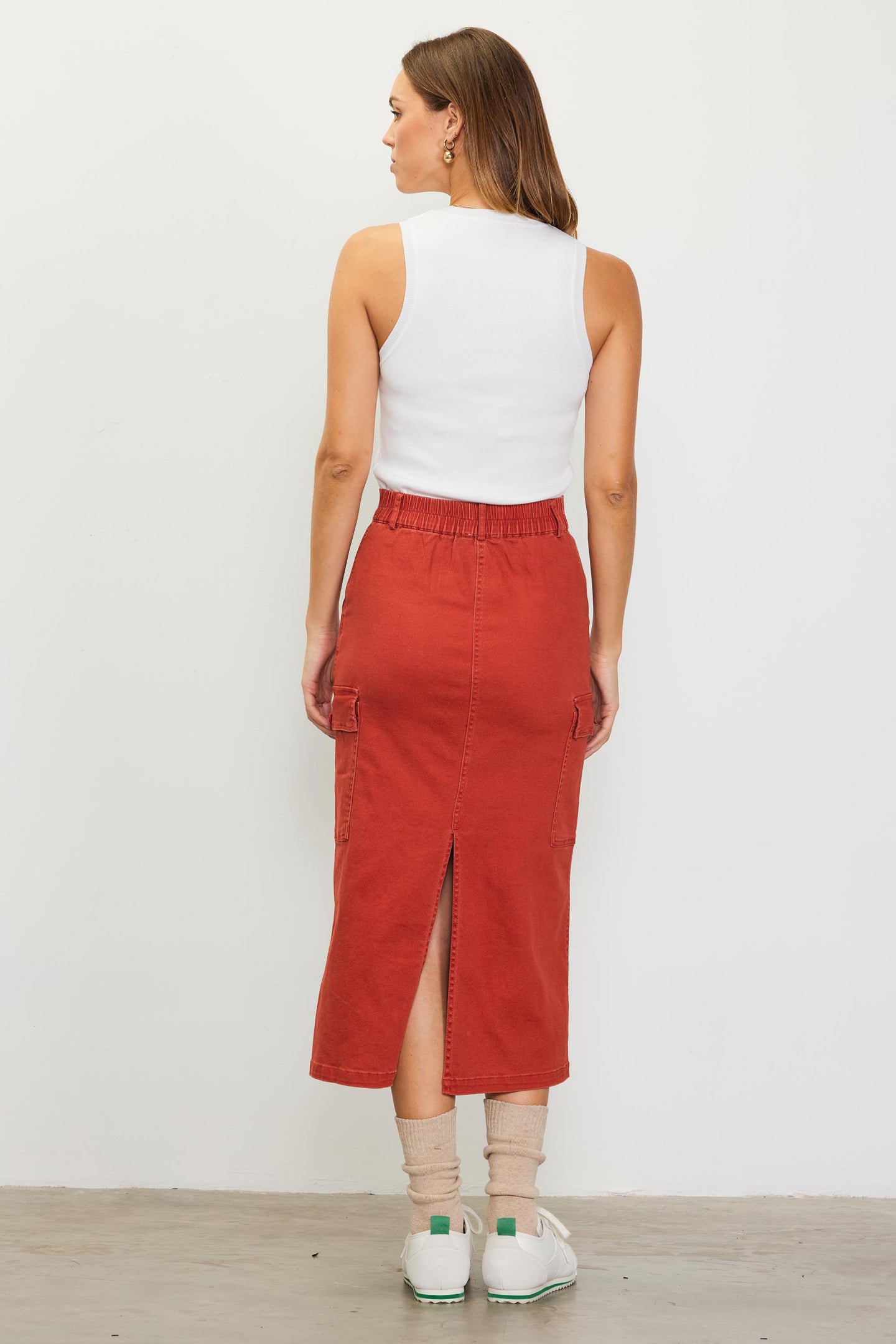 Cotton Twill Cargo Skirt