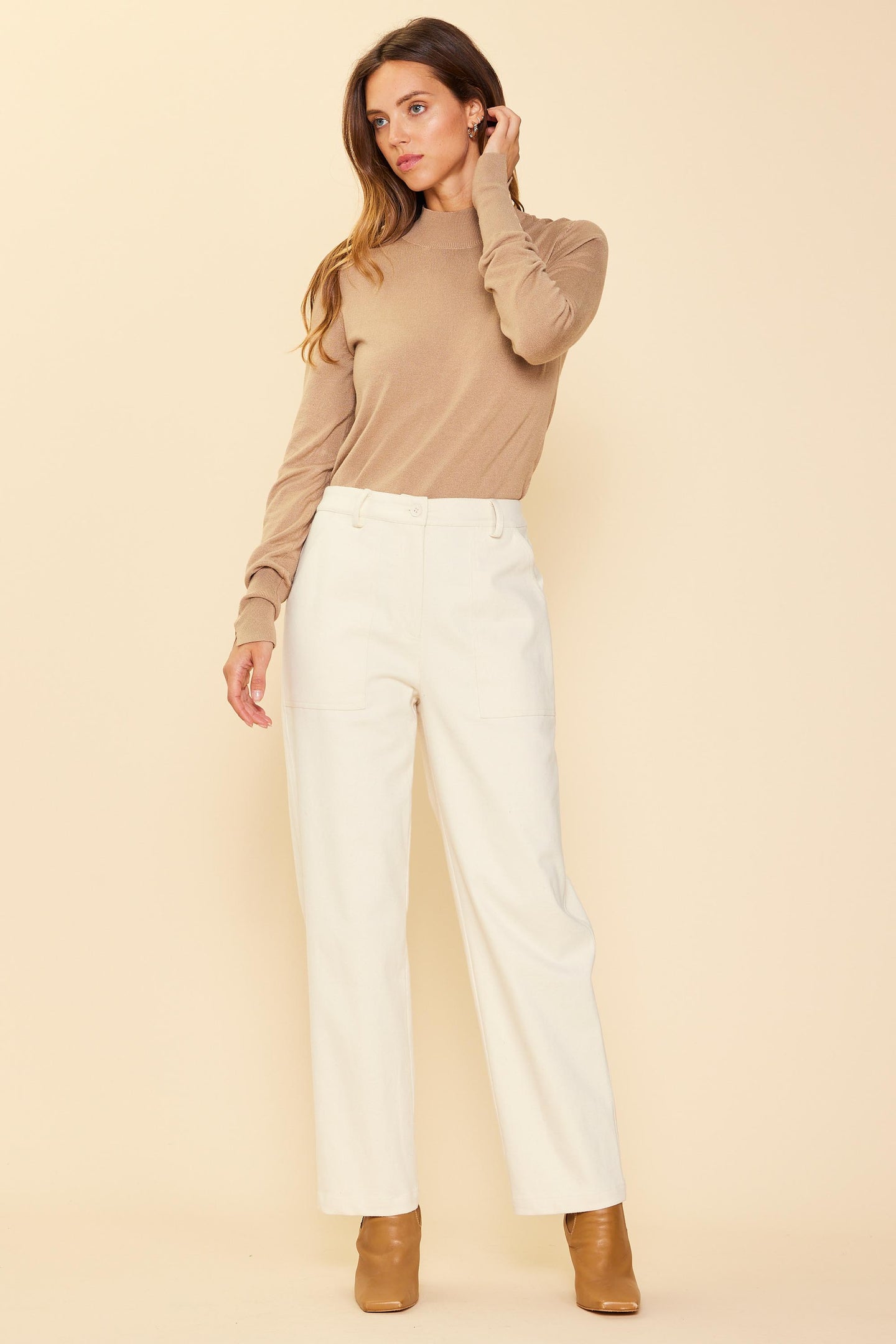 Cotton Twill Belted Pants