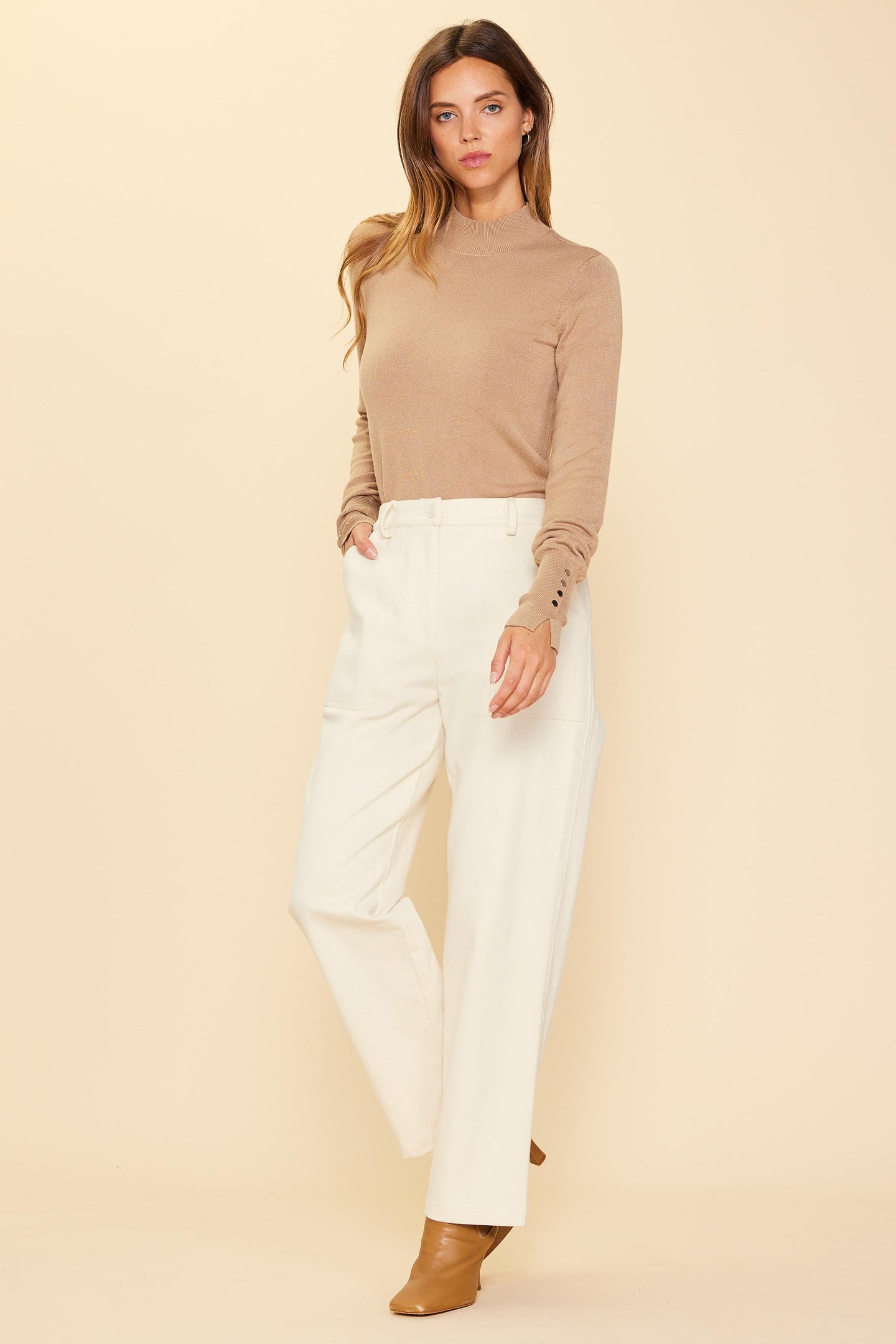 Cotton Twill Belted Pants