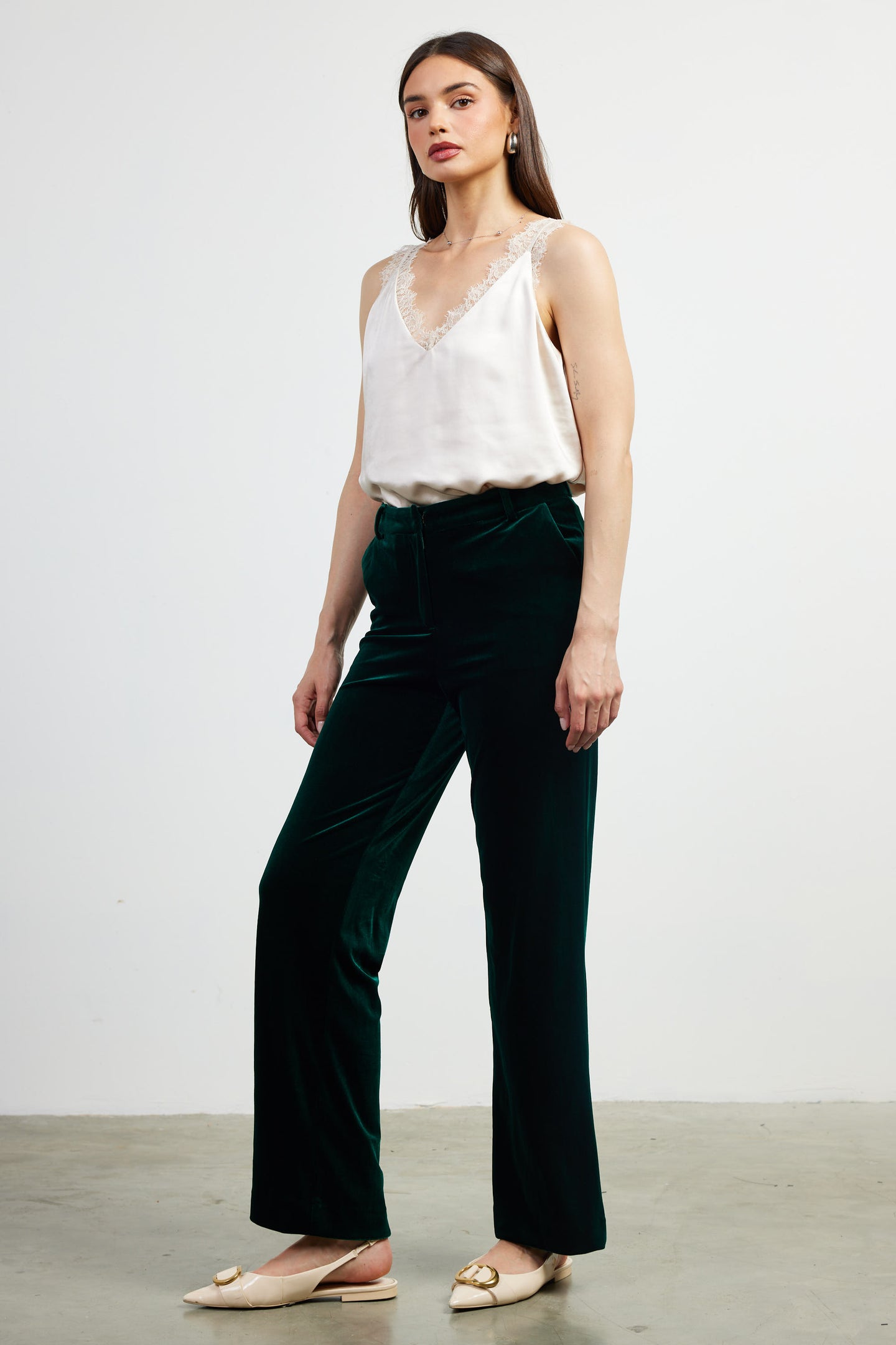 Velvet Wide Leg Pants