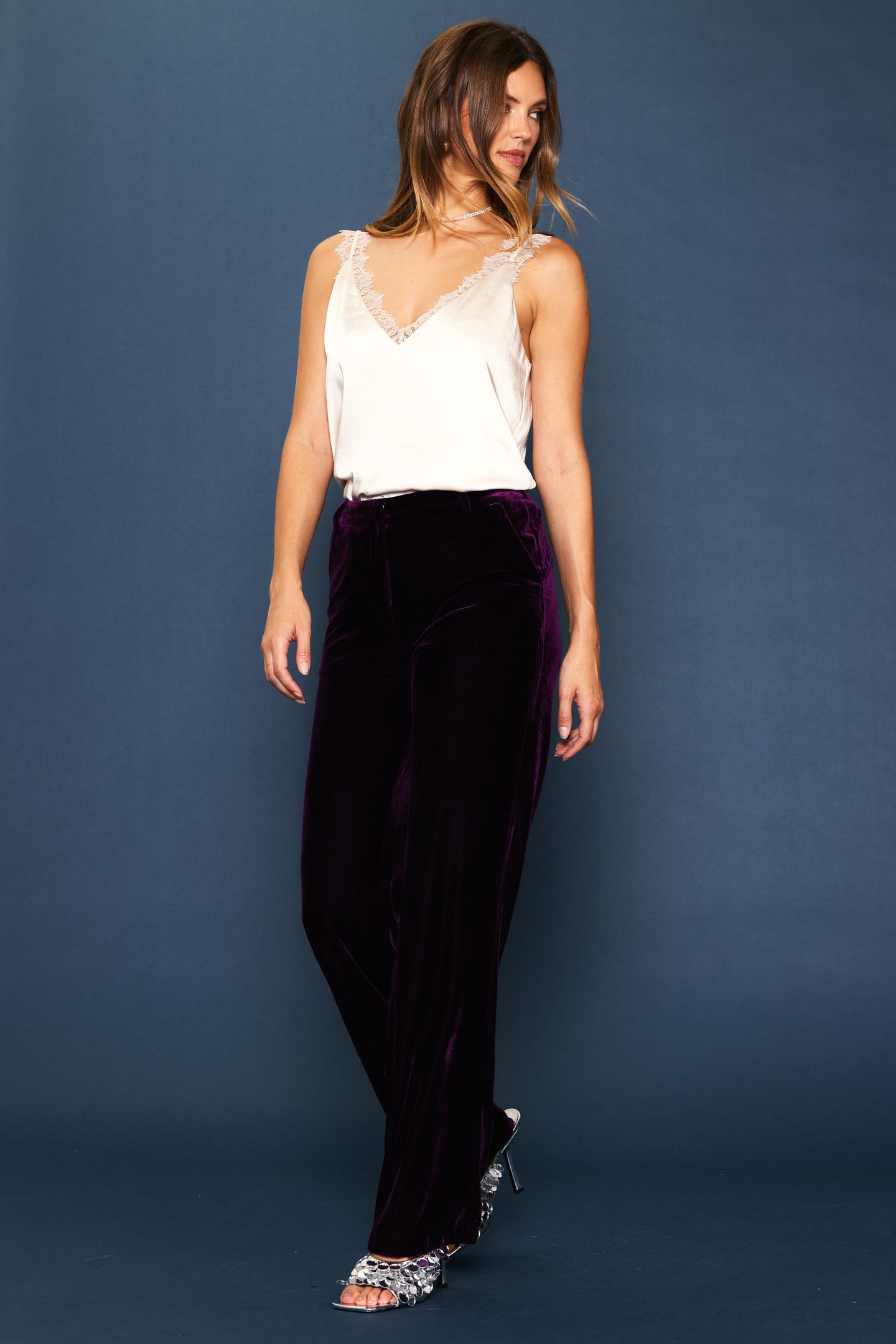 Velvet Wide Leg Pants