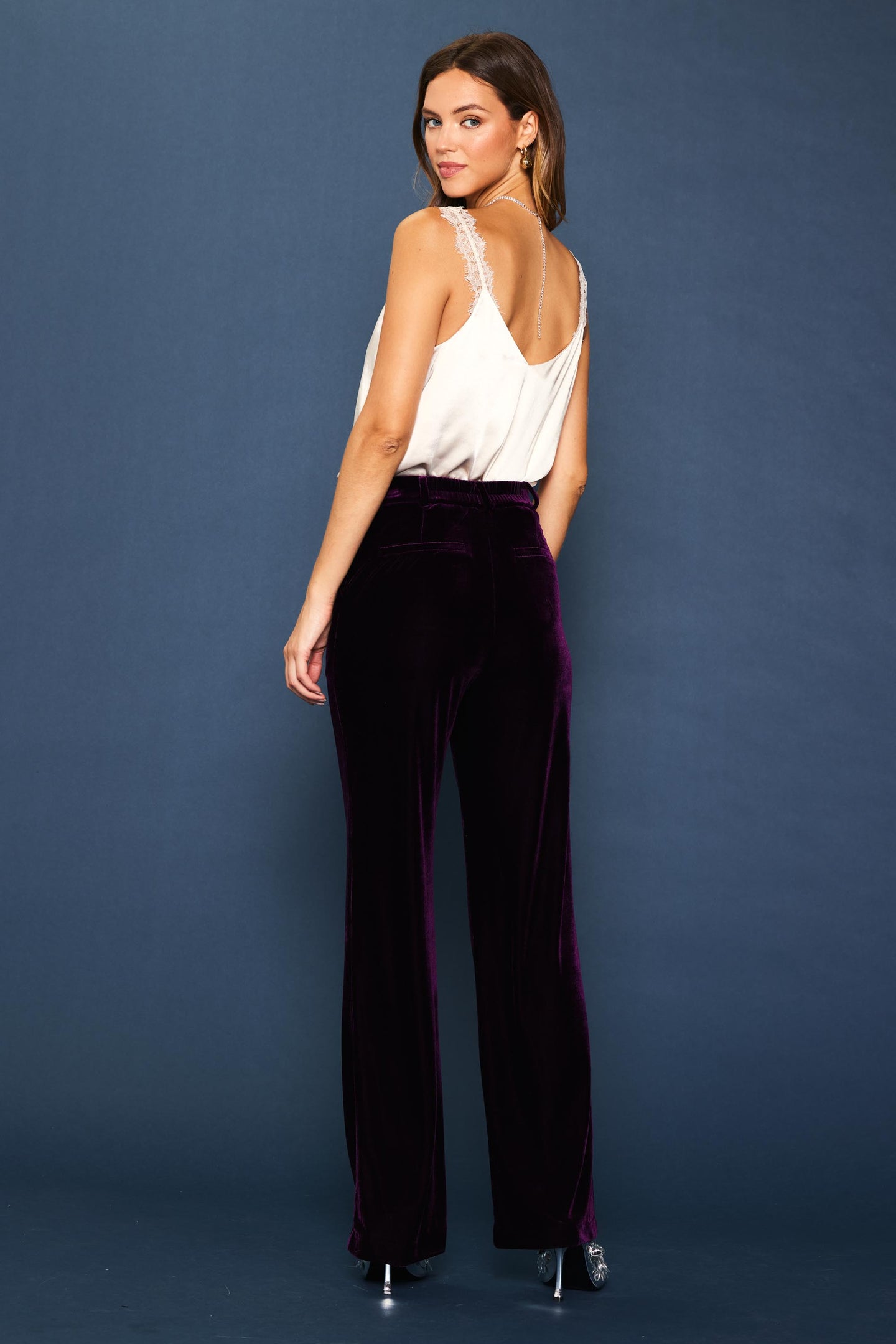 Velvet Wide Leg Pants