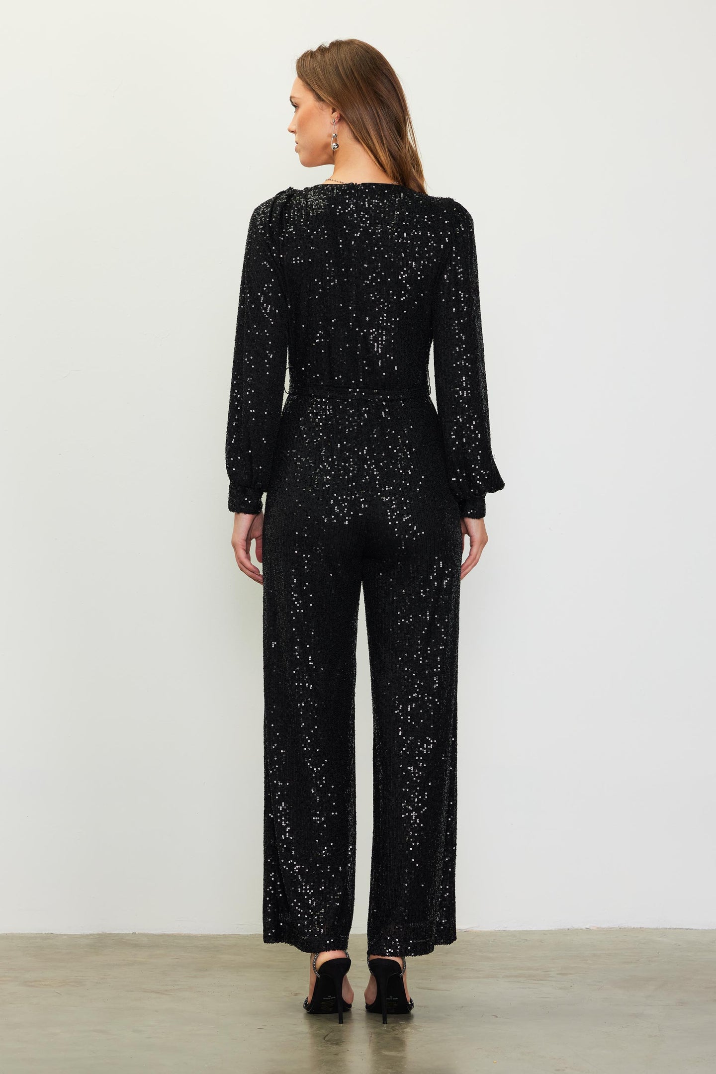 Sequin Wrap Jumpsuit