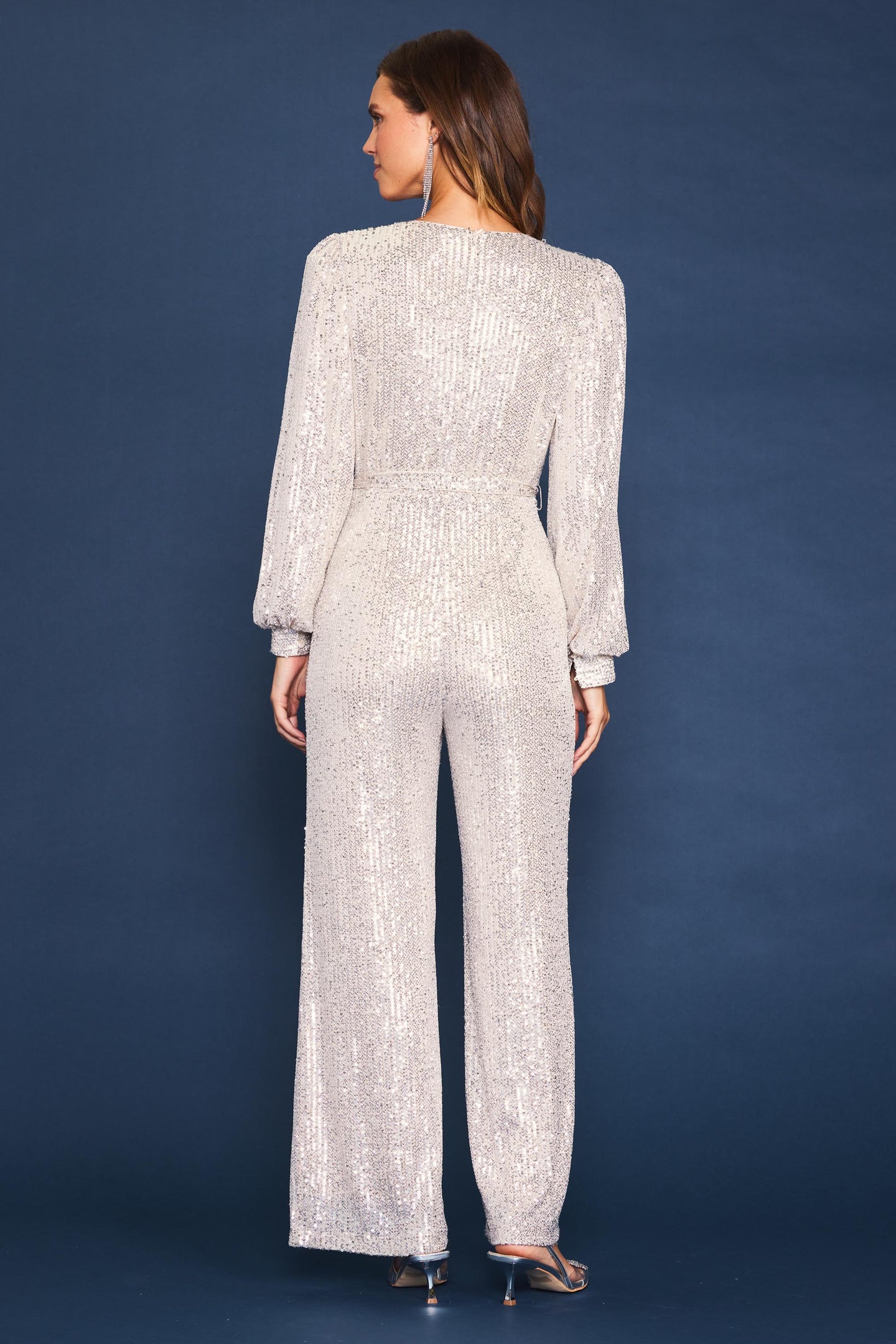 Sequin Wrap Jumpsuit