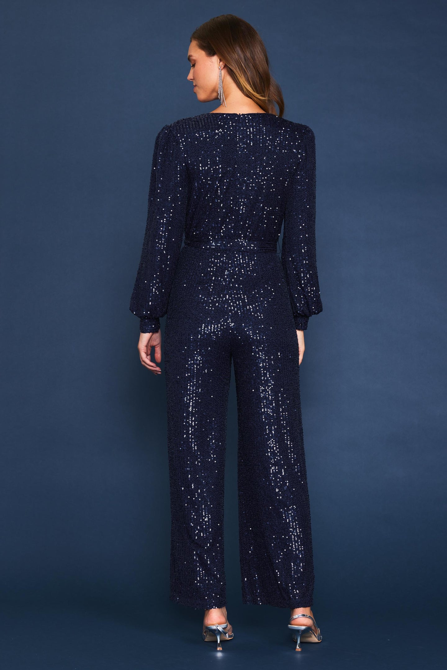 Sequin Wrap Jumpsuit