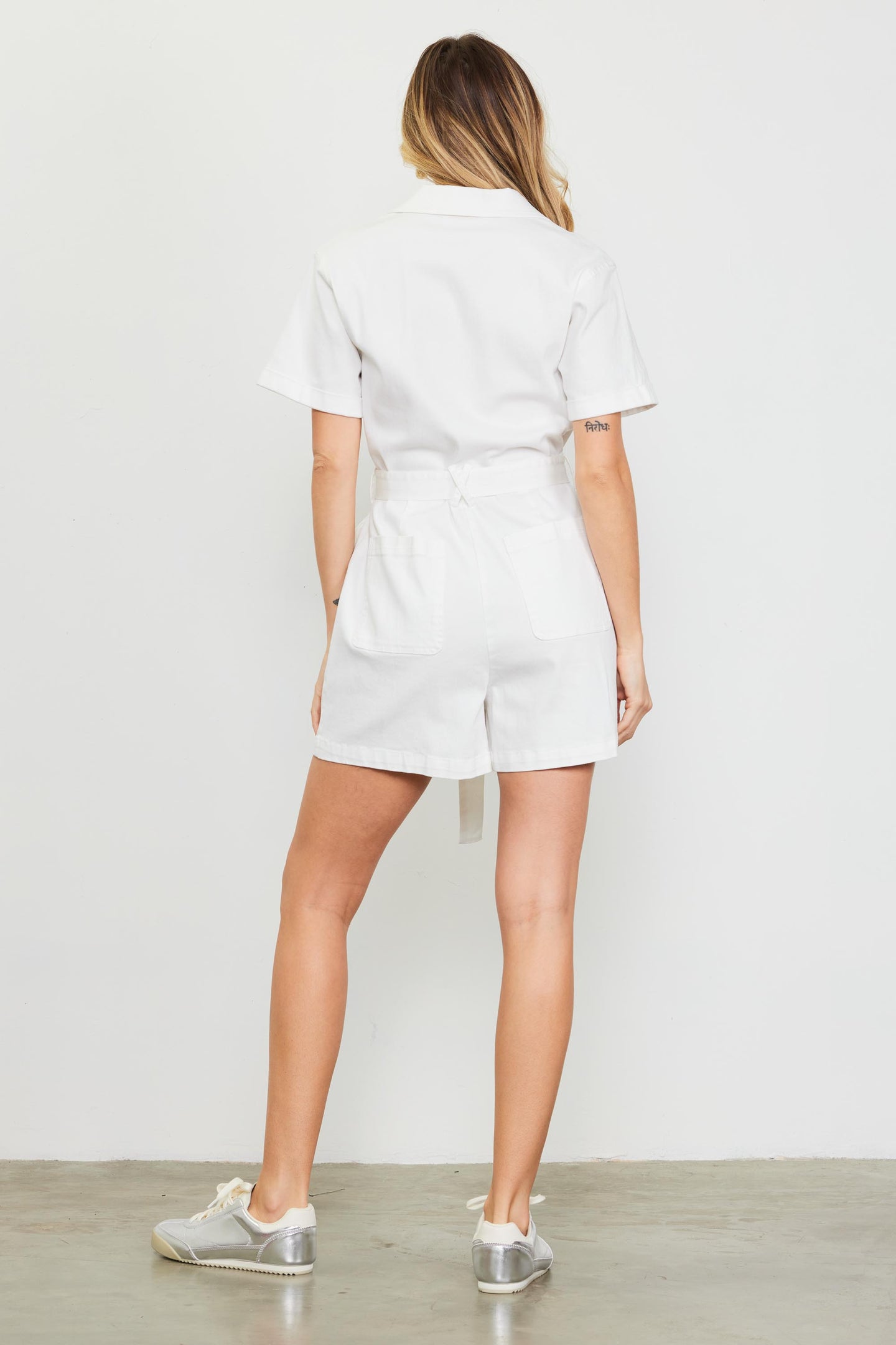 Washed Twill Utility Romper