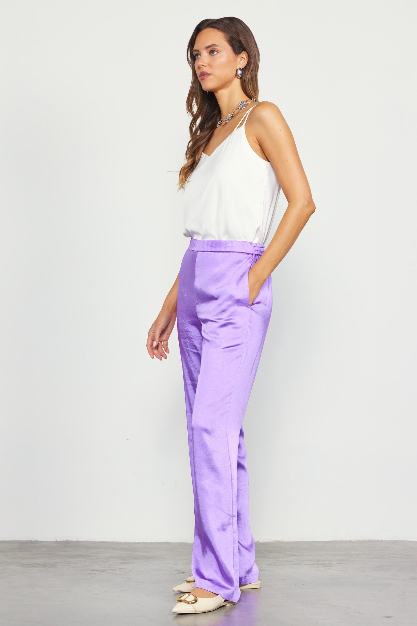 Satin Straight Leg Pant