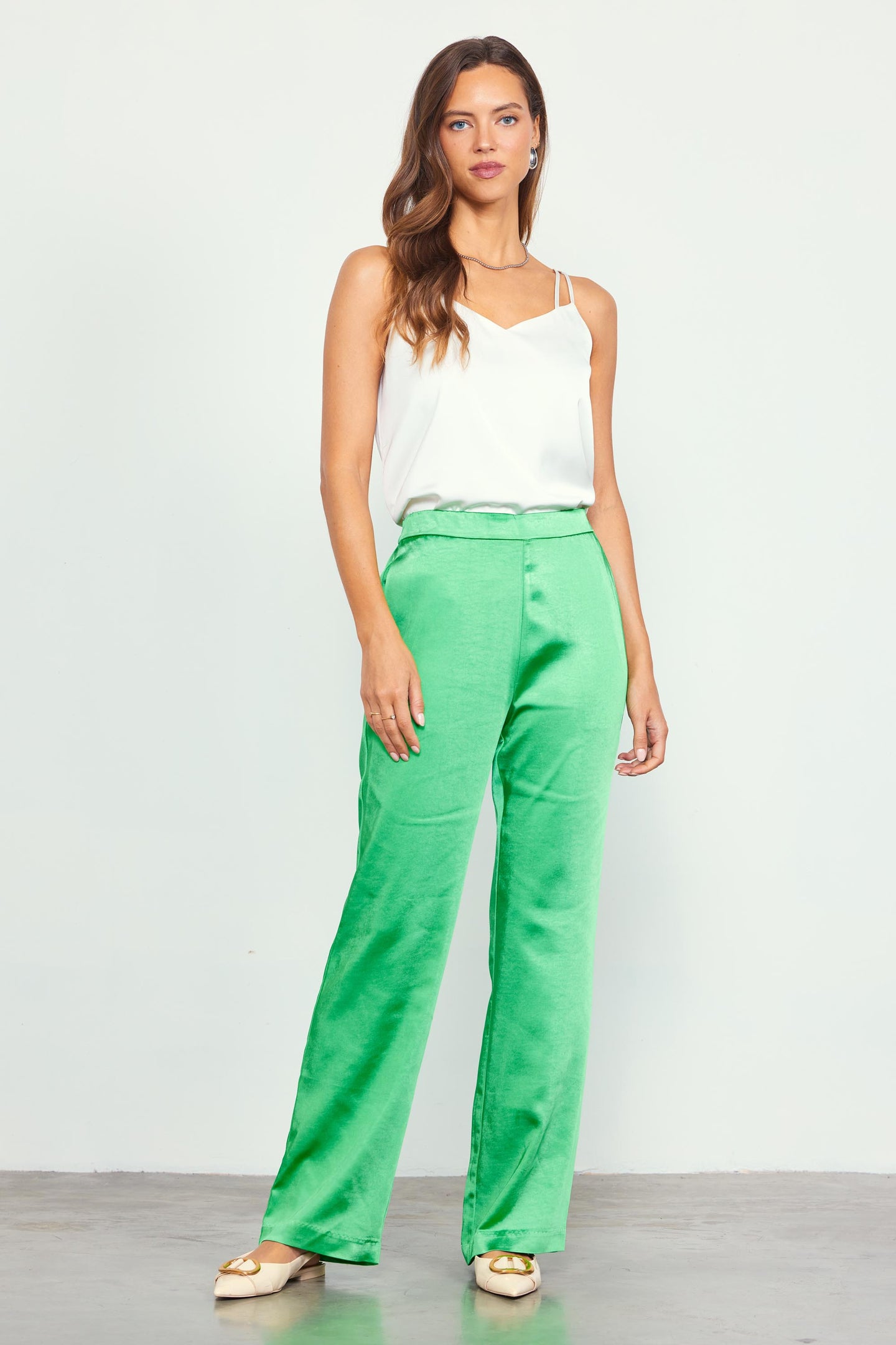 Satin Straight Leg Pant