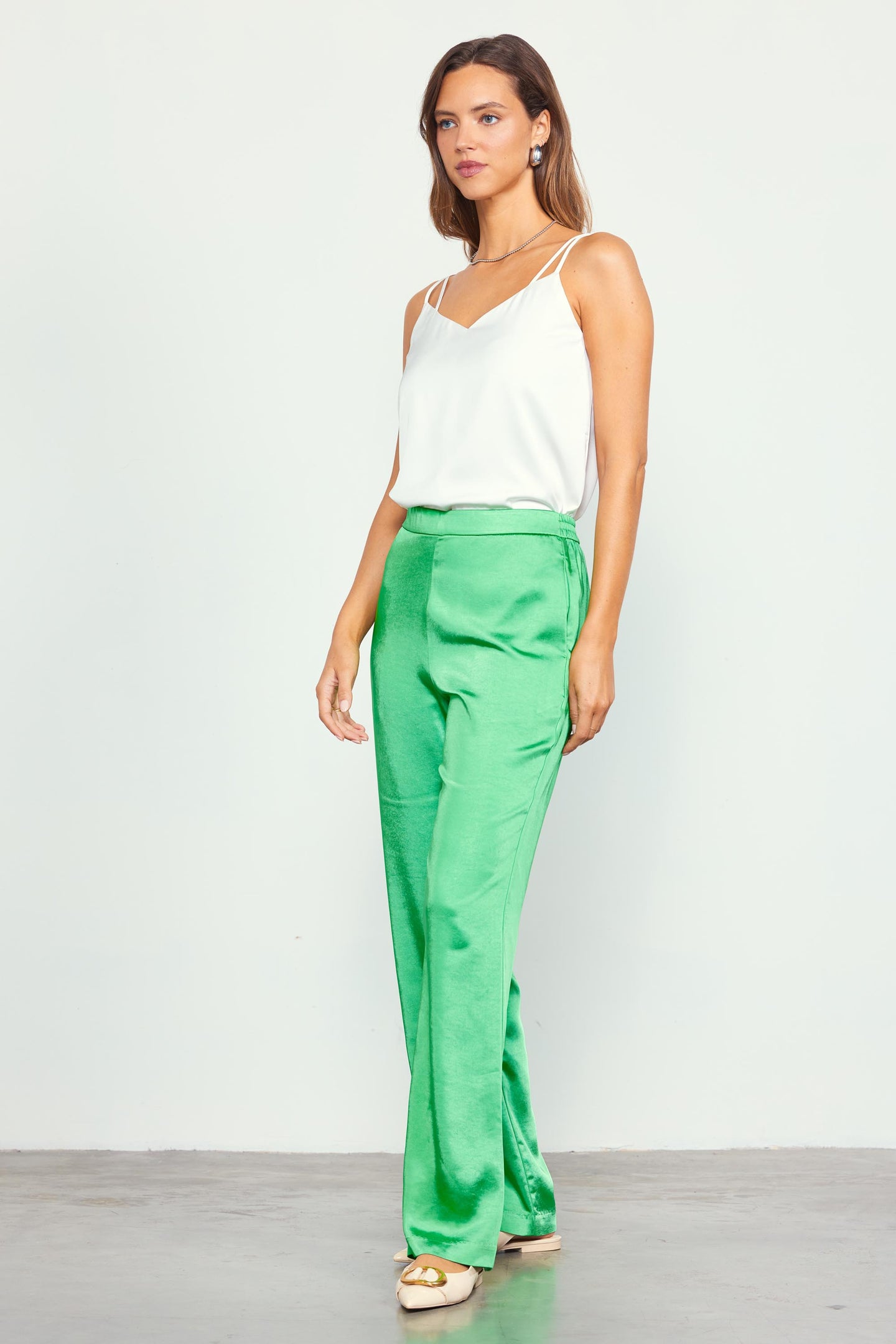 Satin Straight Leg Pant