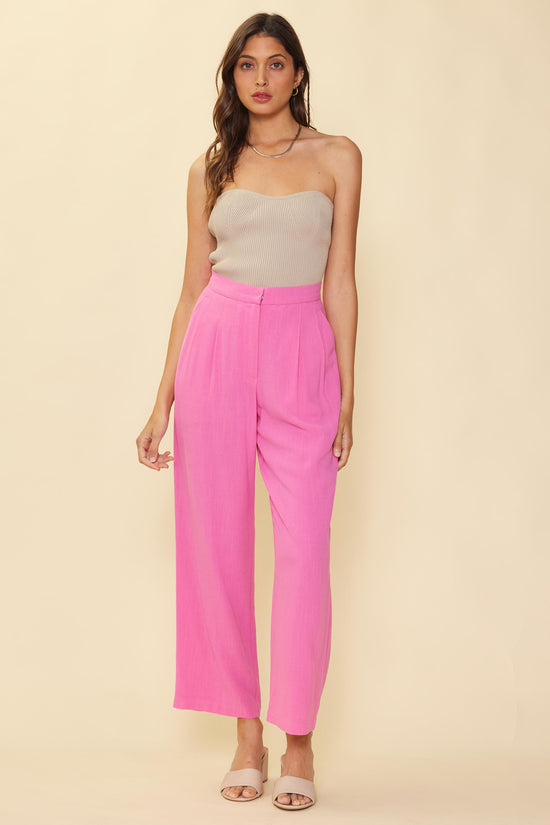 Linen Pintuck Wide Pants