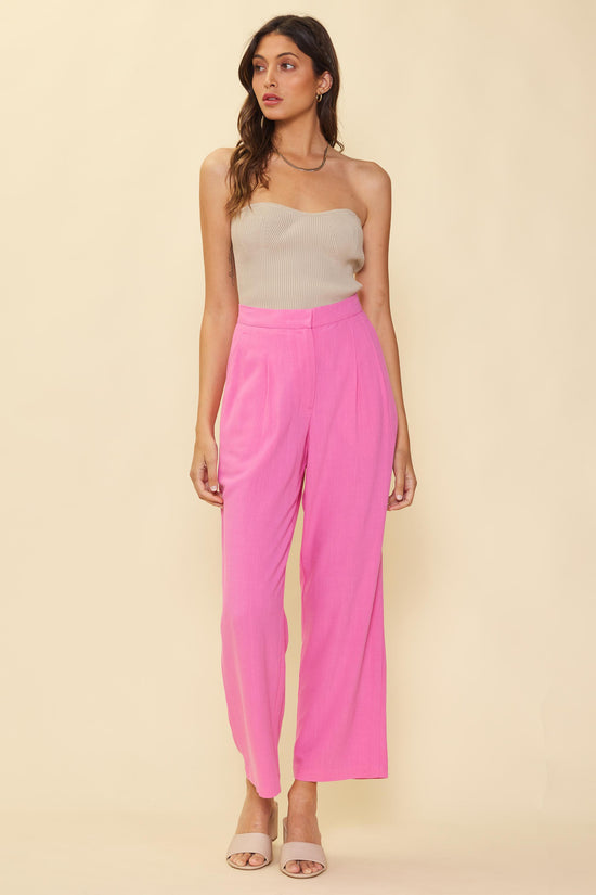 Linen Pintuck Wide Pants