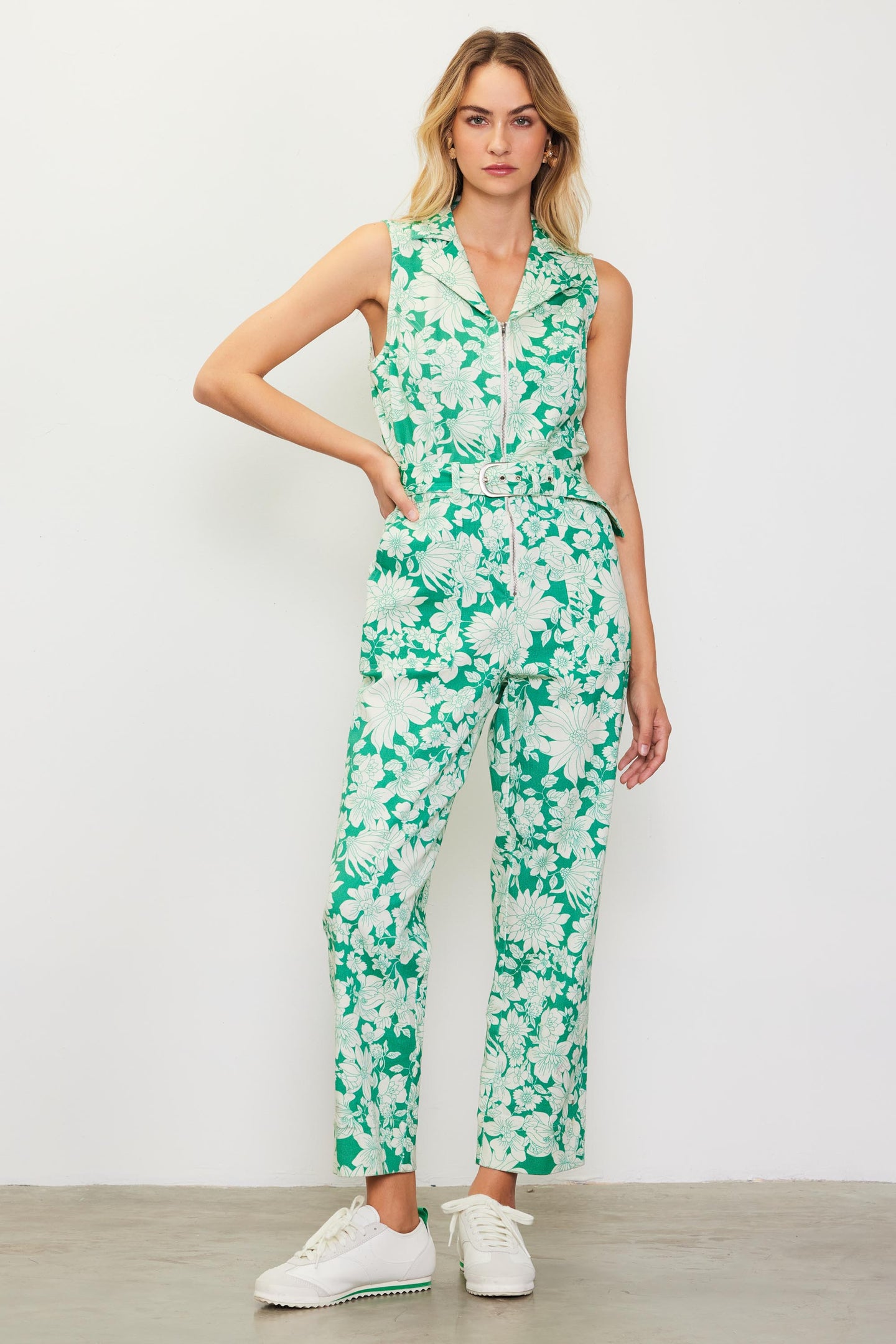 Lily Print Twill Sleeveless Jumpsuit