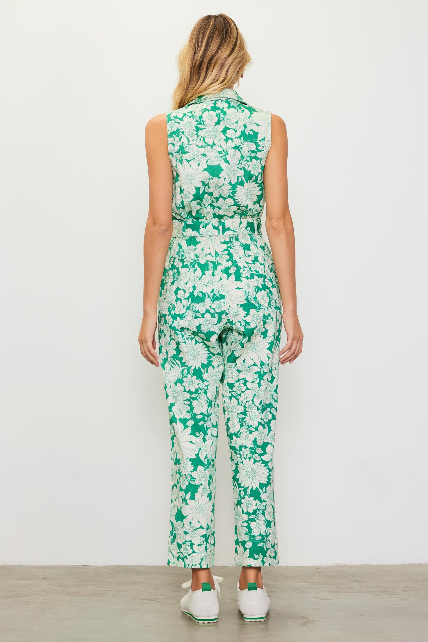 Lily Print Twill Sleeveless Jumpsuit