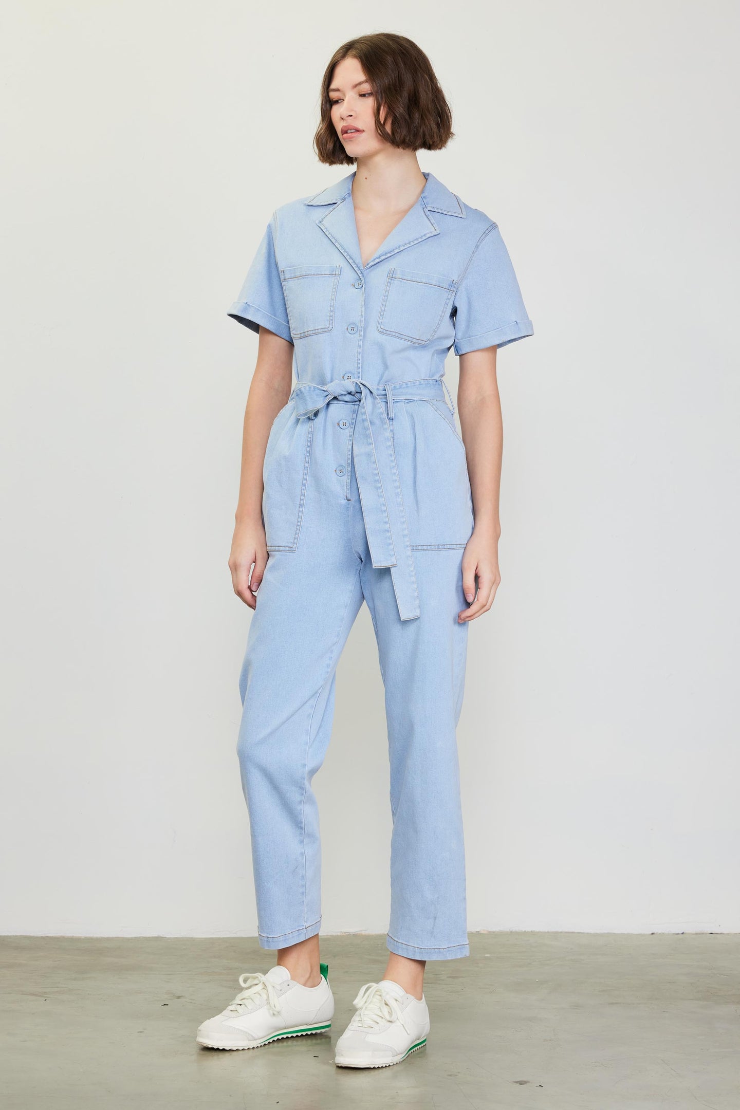 Chambray Washed Utility Jumpsuit