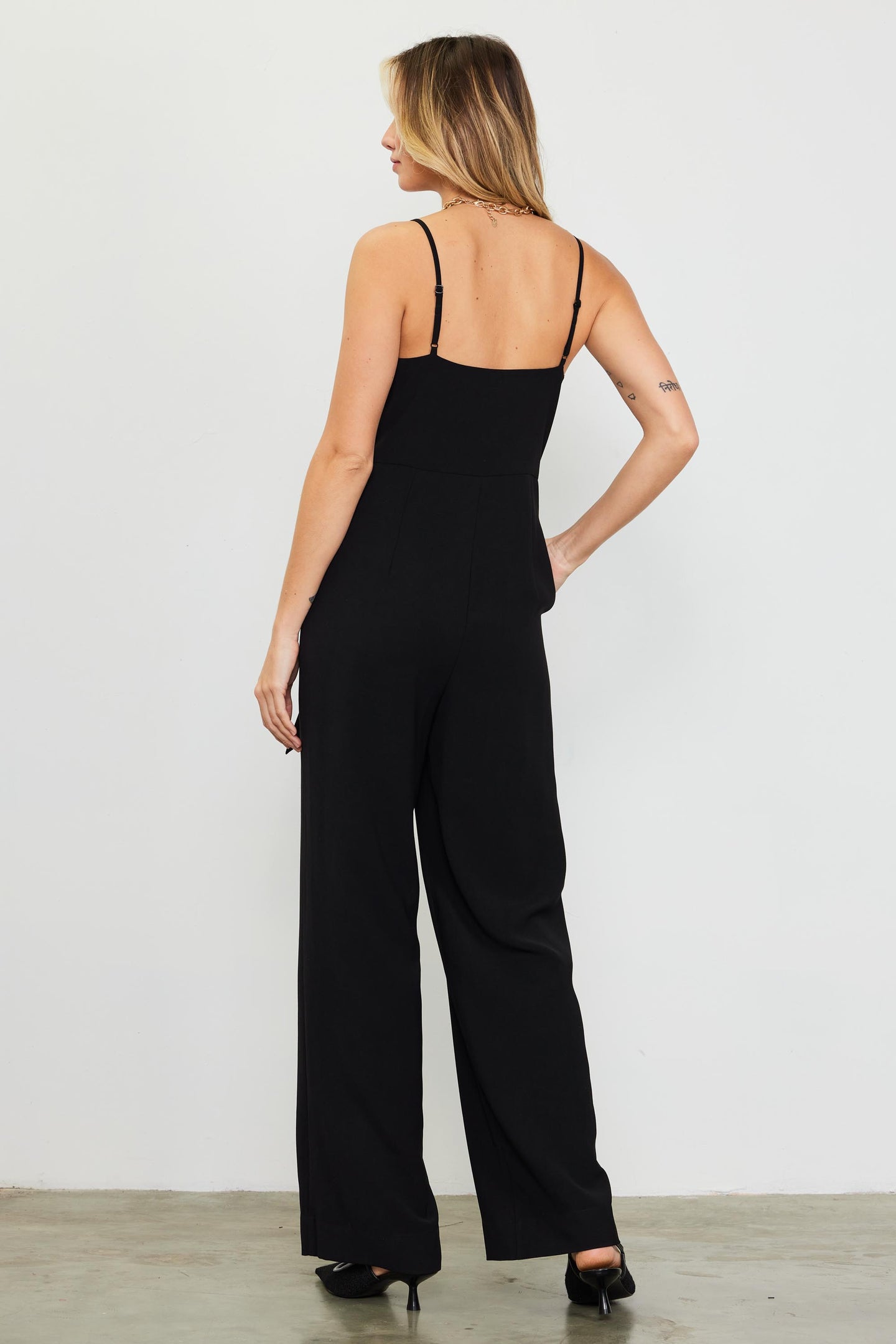 Waist Tie Detail Sleeveless Jumpsuit