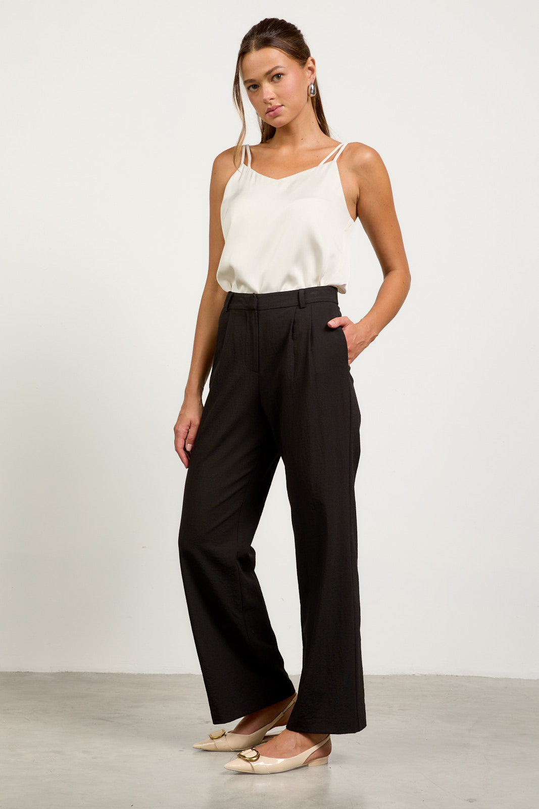 Pleated Wide Leg Pants