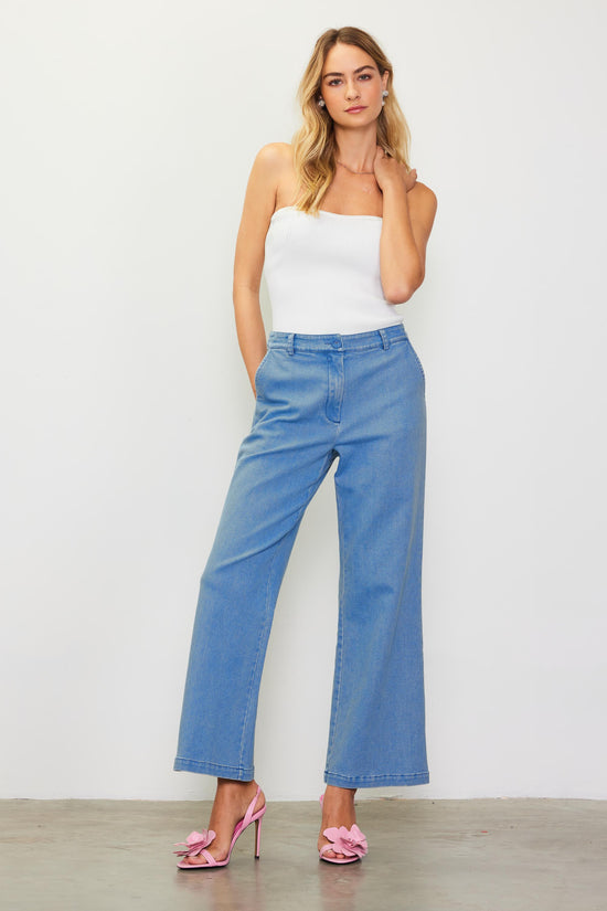 Washed Denim Trousers