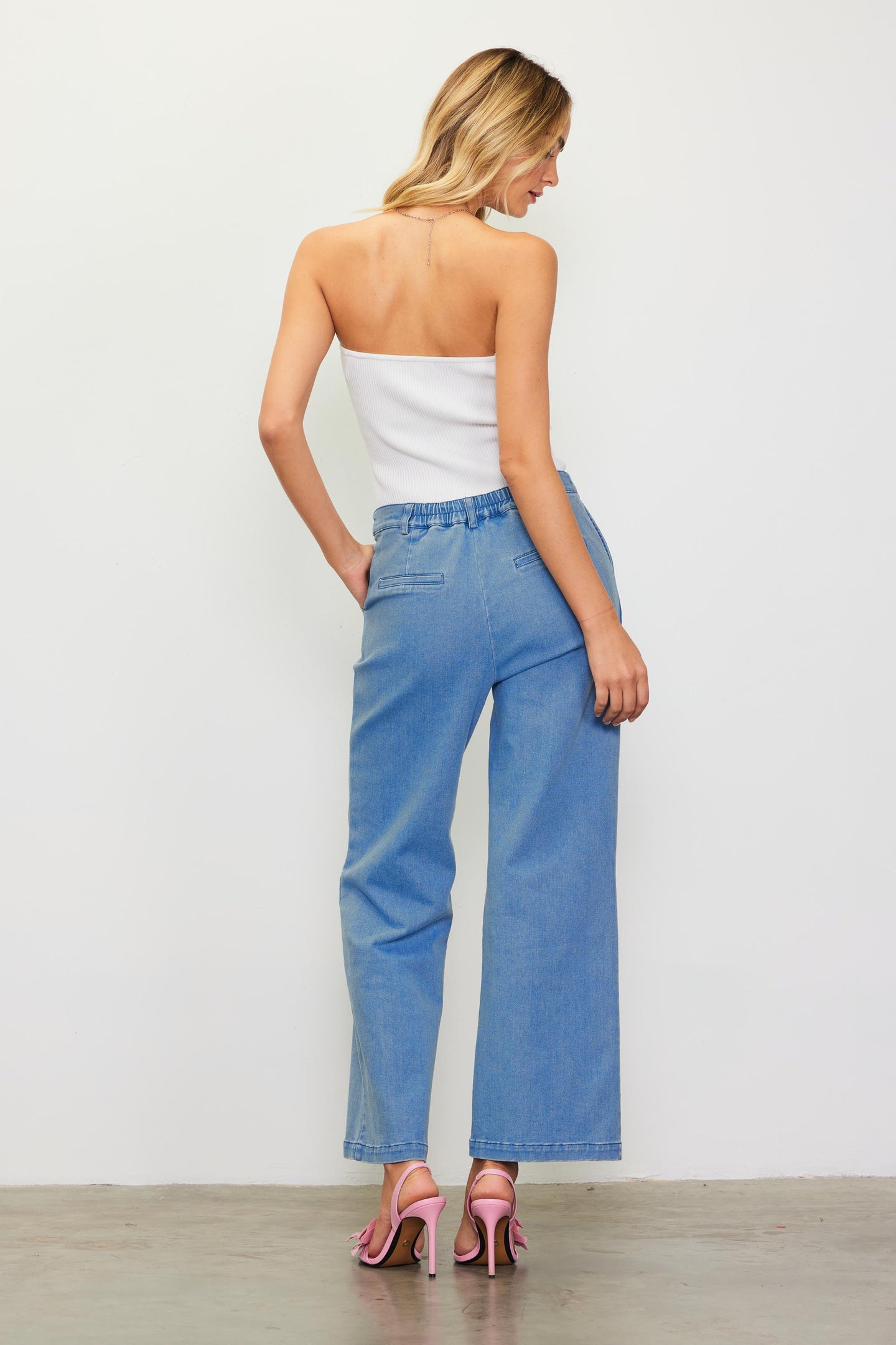 Washed Denim Trousers