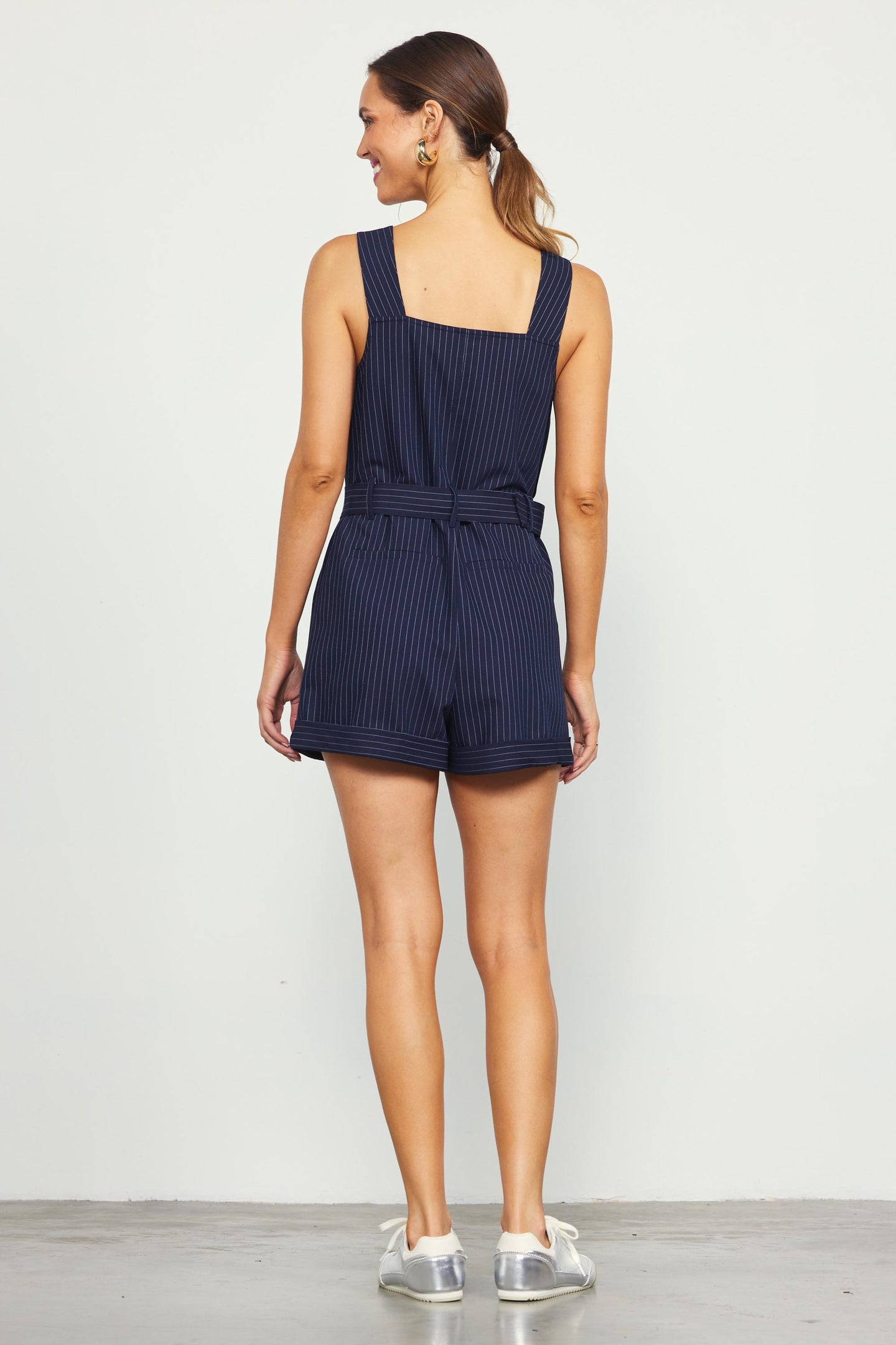 Pinstripe Buttondown Romper