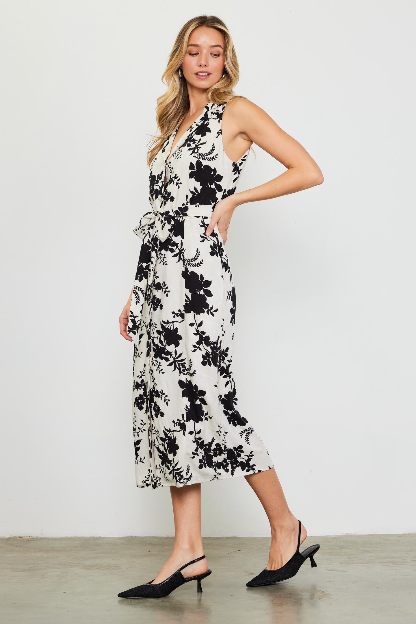 Amaya Jacquard Print Sleeveless Dress