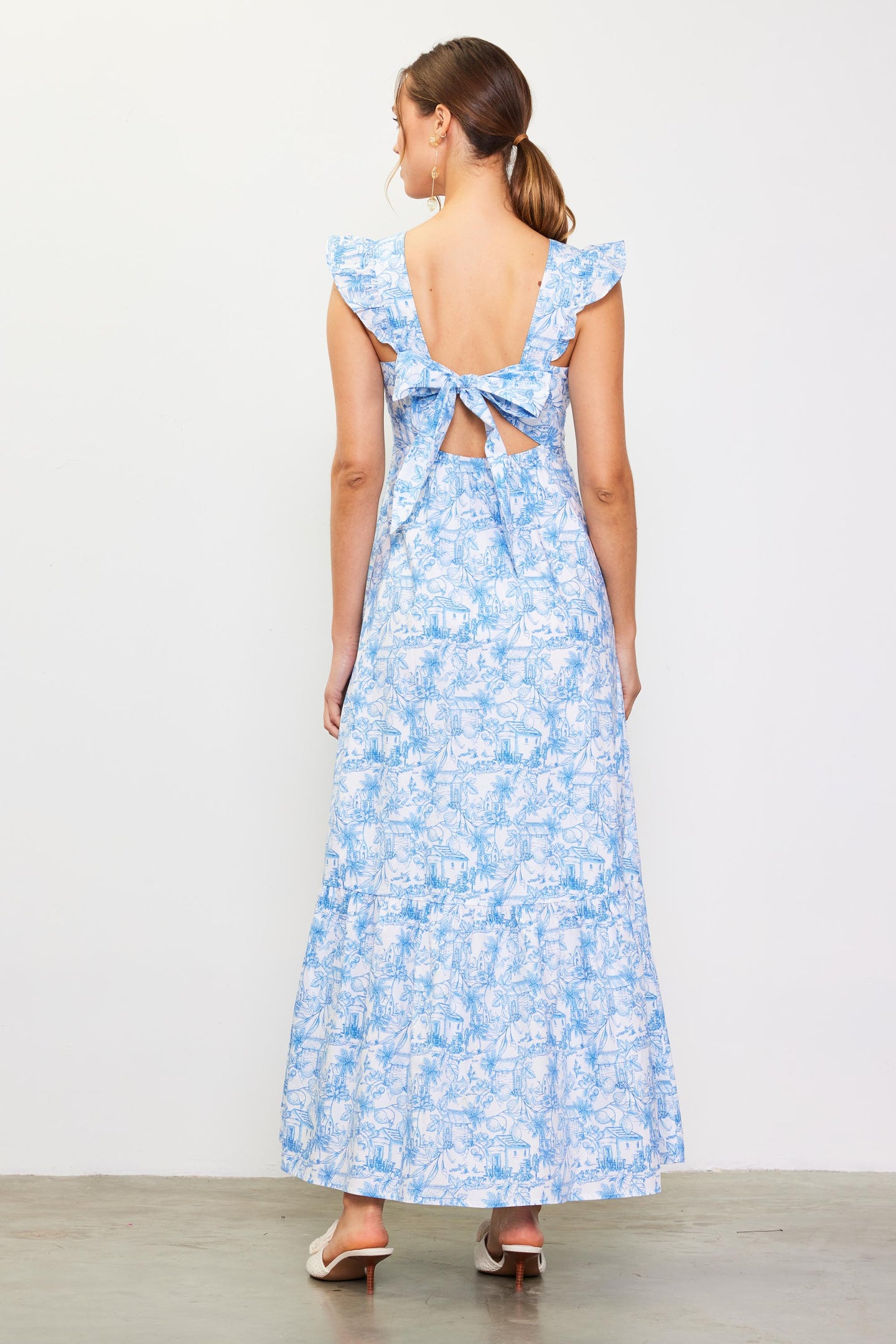 Daphne Floral Print Ruffled Maxi Dress