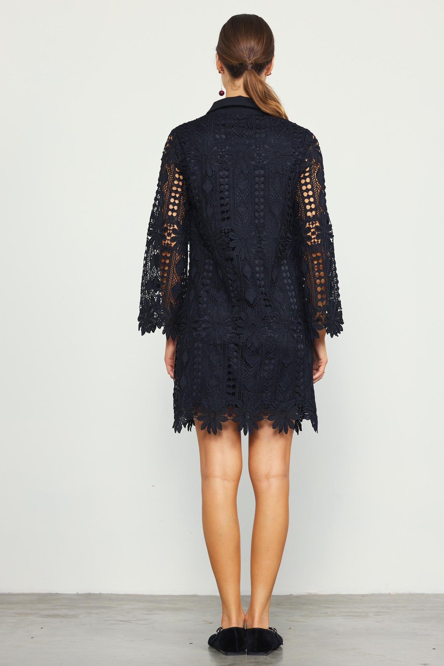 Embroidered Eyelet Lace Mini Dress