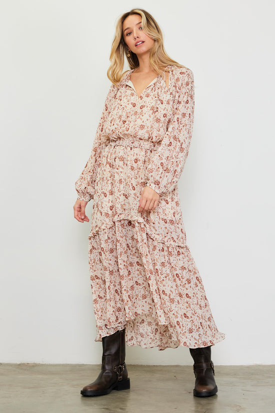 Chiffon Print Split Midi Dress