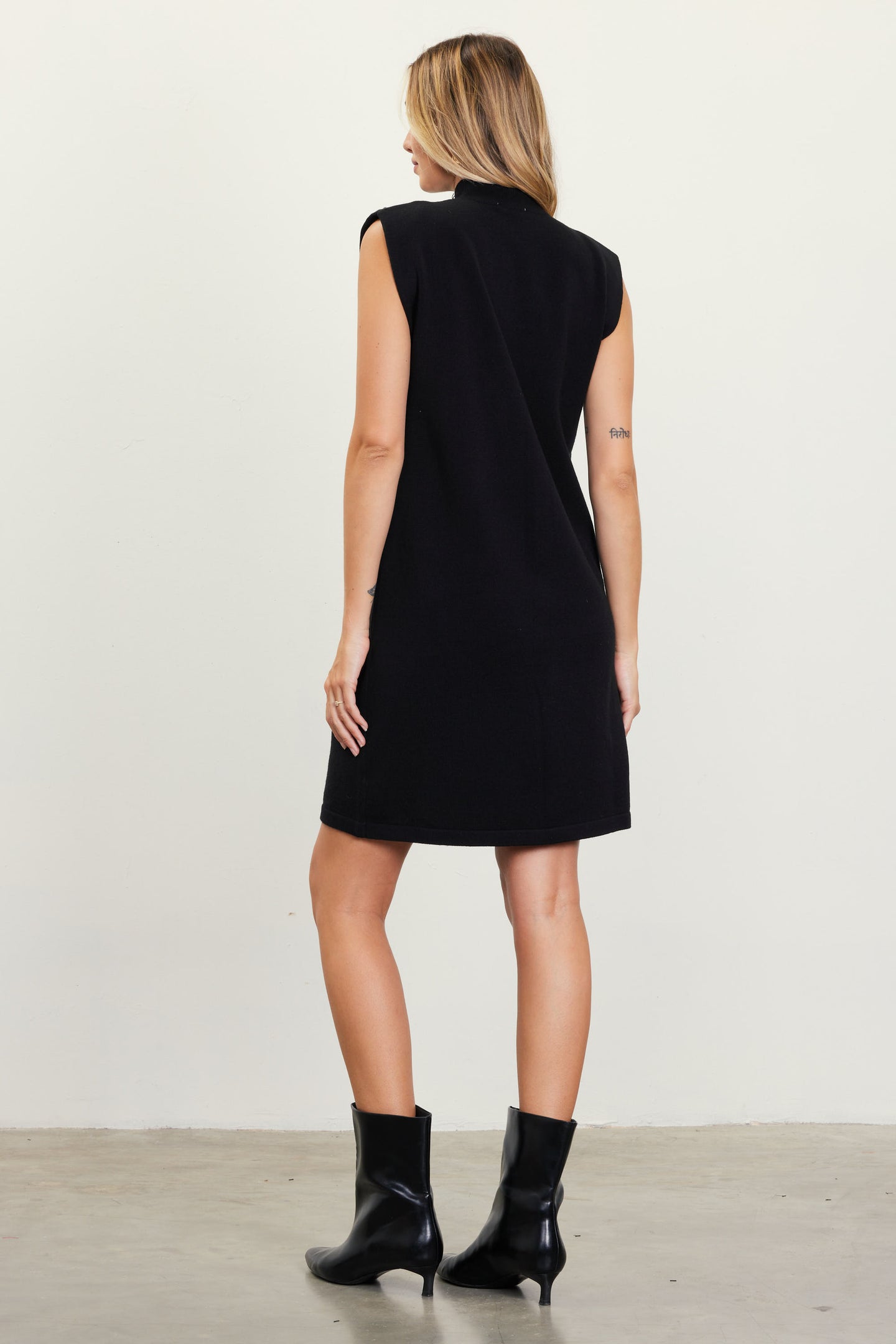 Mock Neck Sleeveless Knit Dress