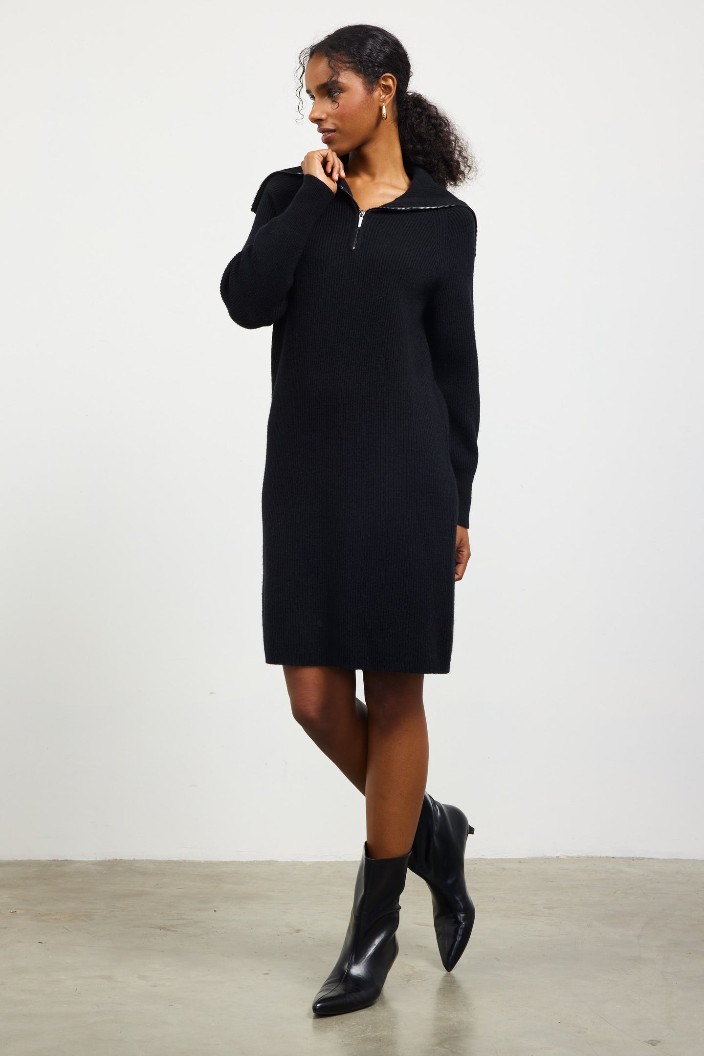 Julia Zip Up Knit Sweater Dress