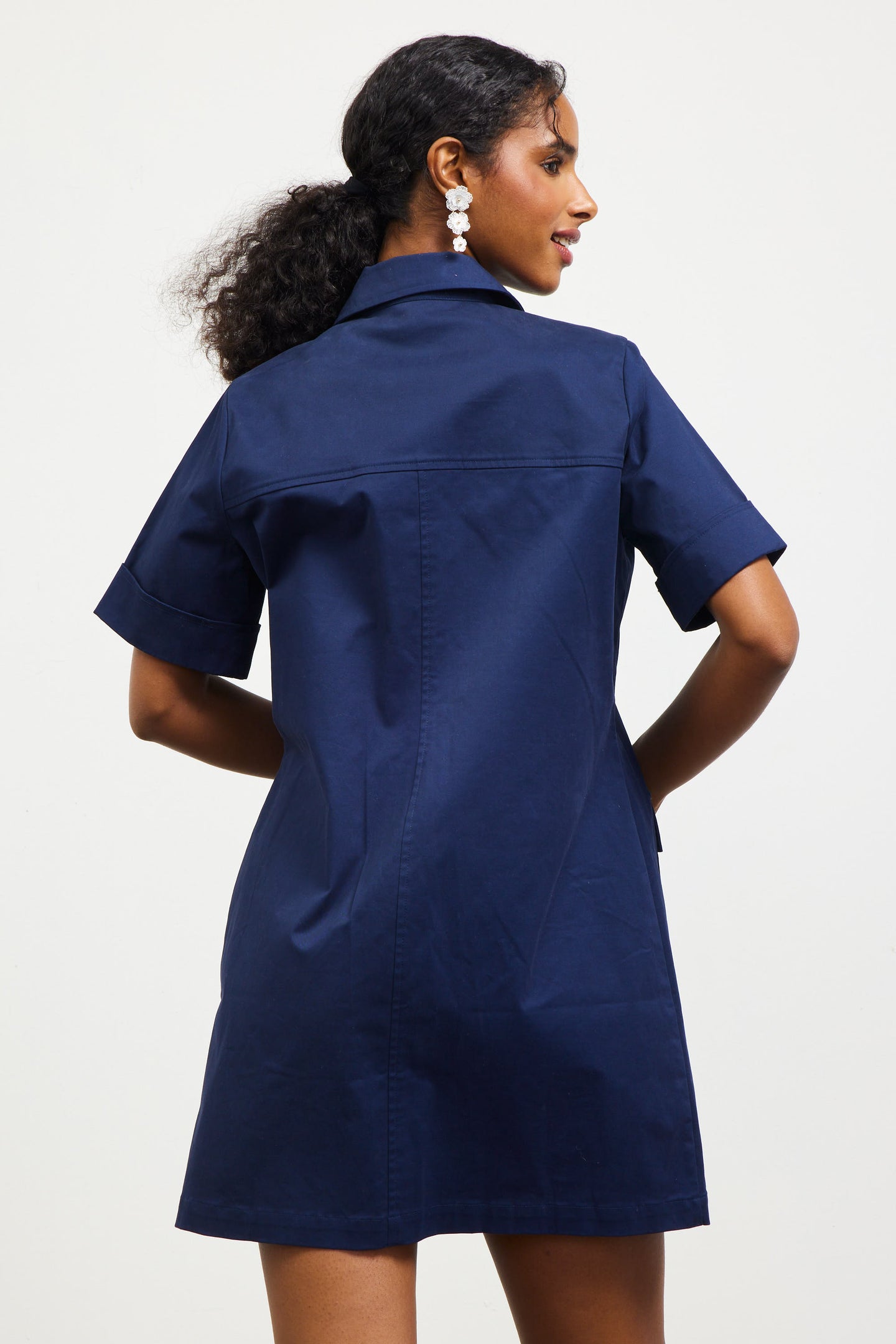 Nautical Detail Buttoned Shirt Dress