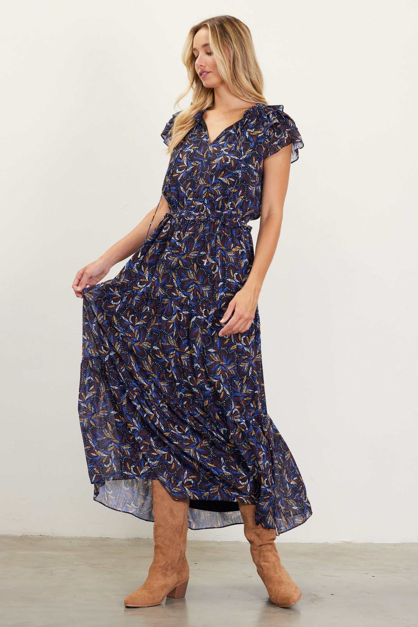 Blake Print Tiered Maxi Dress