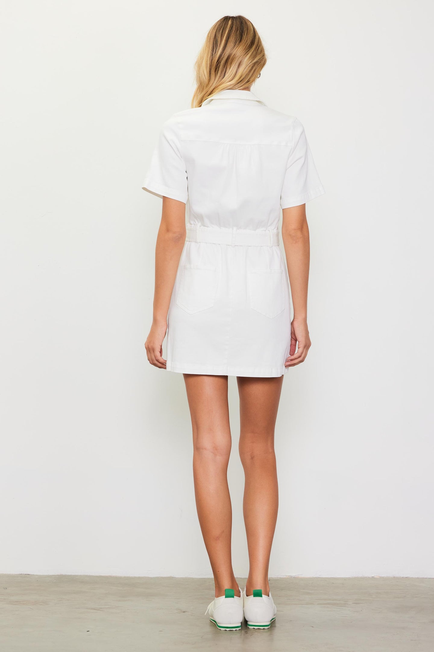 Front-Zip Utility Mini Dress