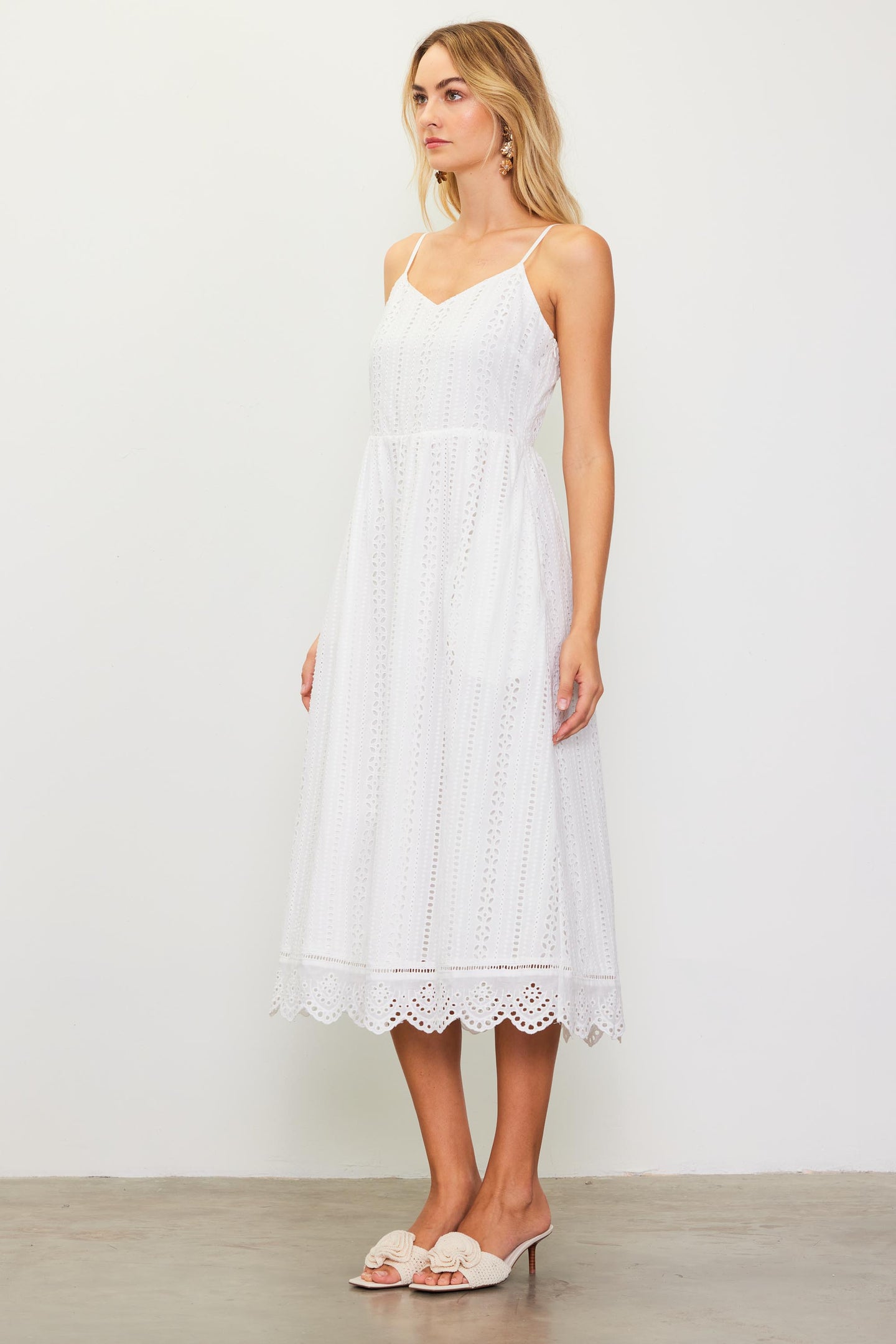 Eyelet Lace Midi Dress