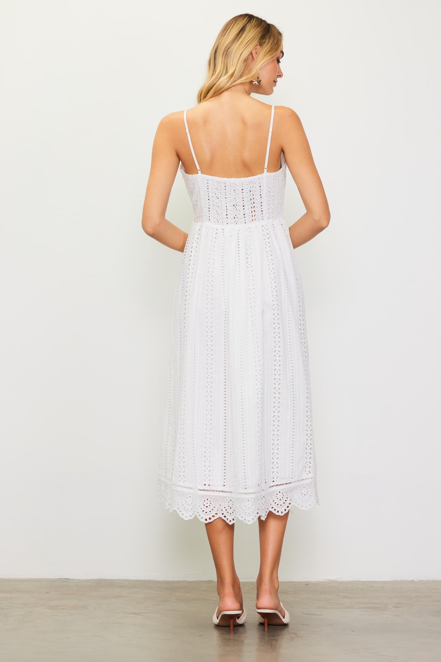 Eyelet Lace Midi Dress